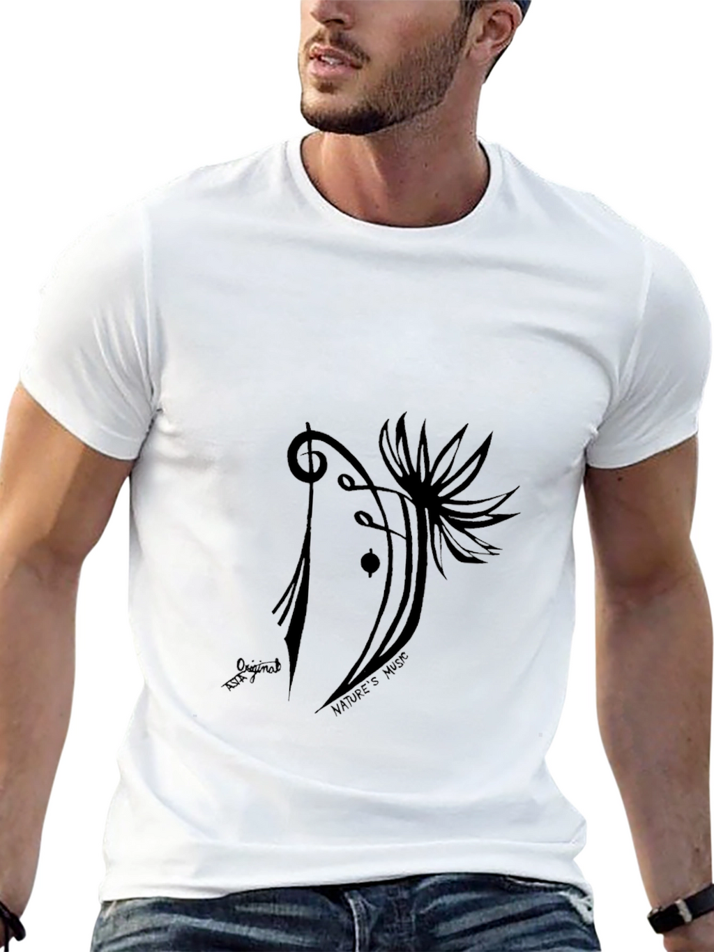 Natures Music Graphic Tee - Black Cotton Blend
