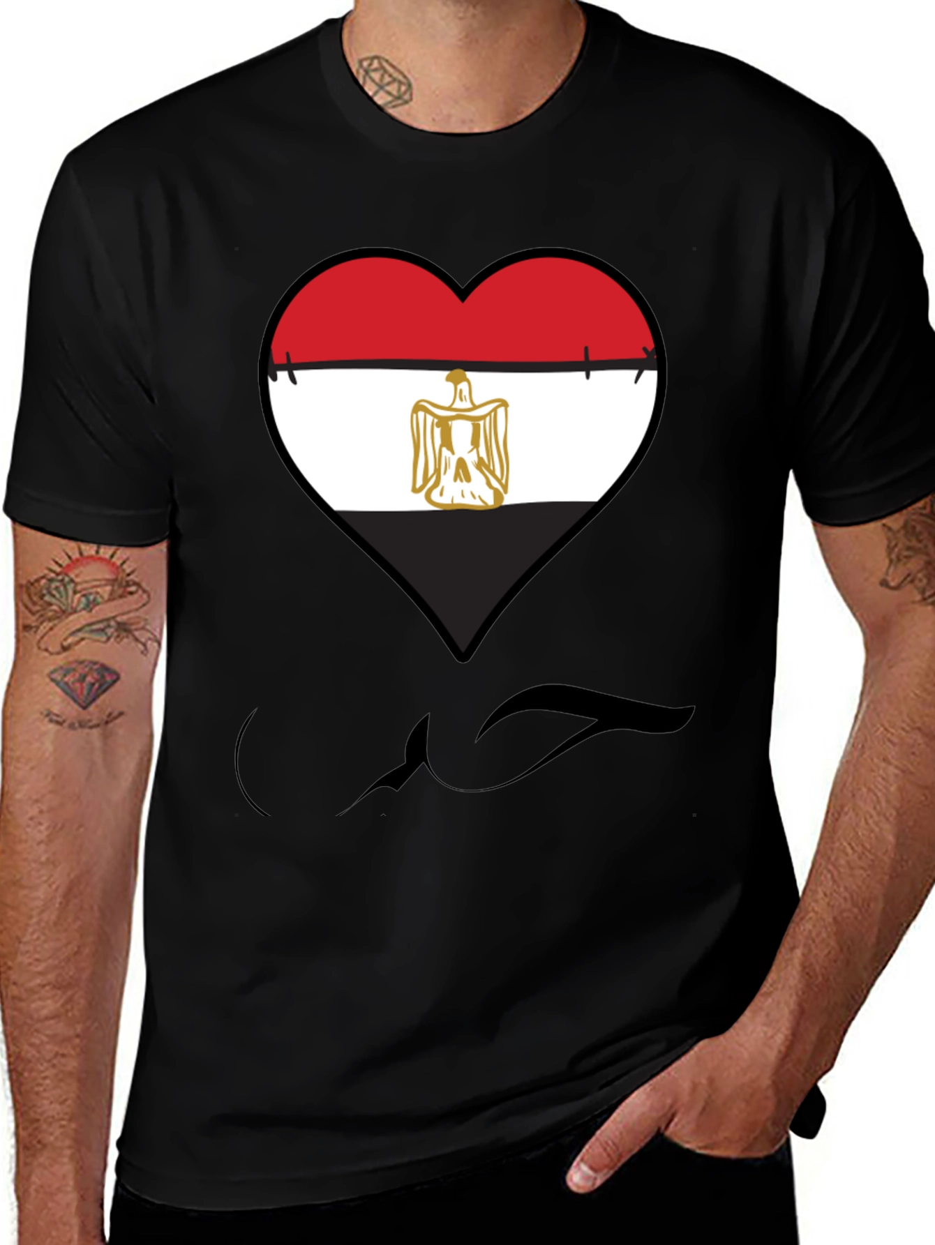 Egypt Flag Heart Graphic Tee - Show Your Love!