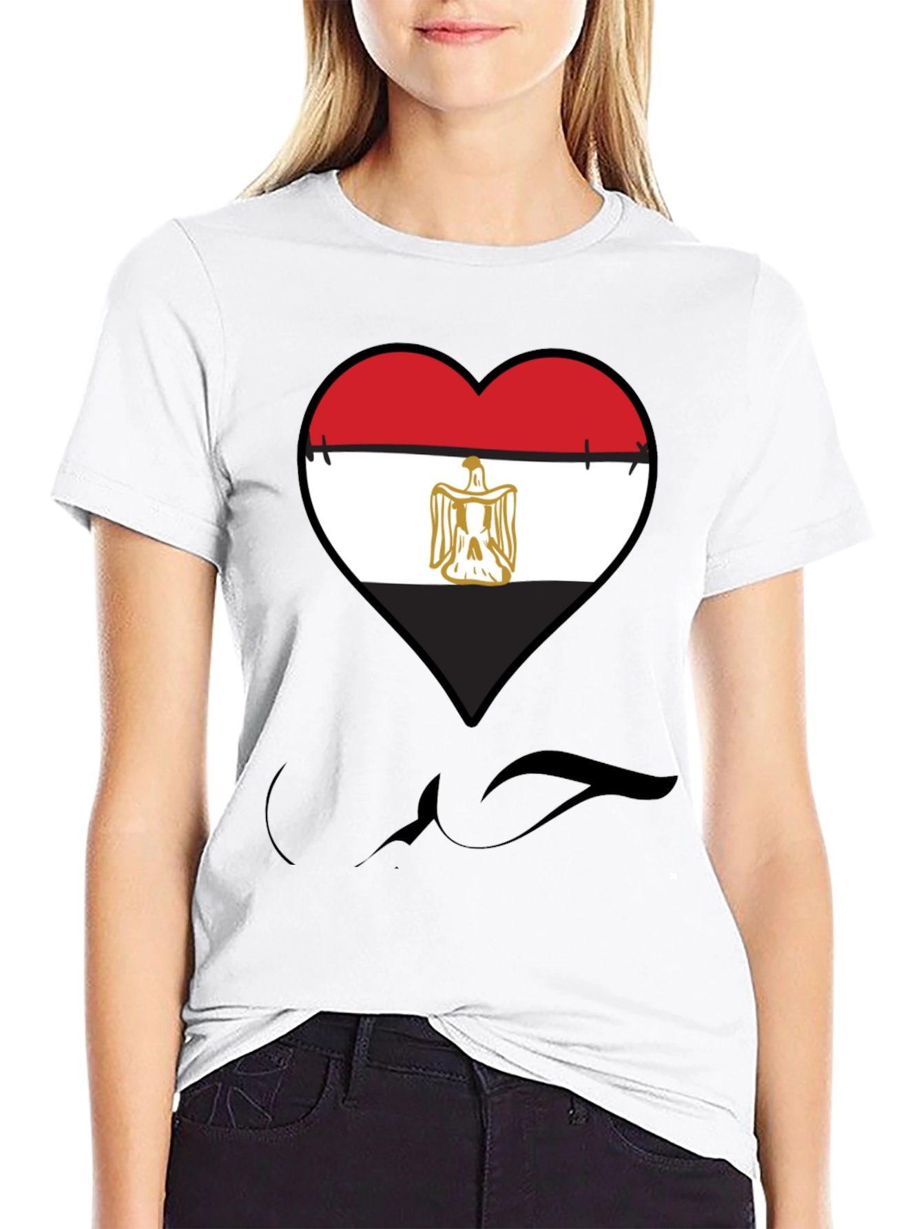 Egypt Flag Heart Graphic Tee - Show Your Love!