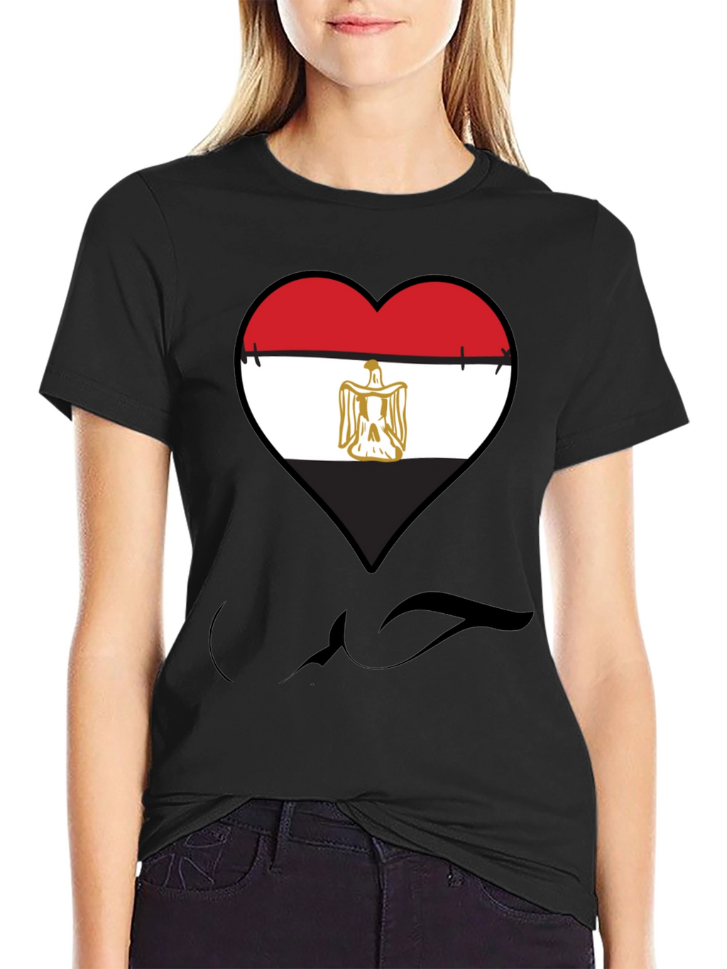 Egypt Flag Heart Graphic Tee - Show Your Love!