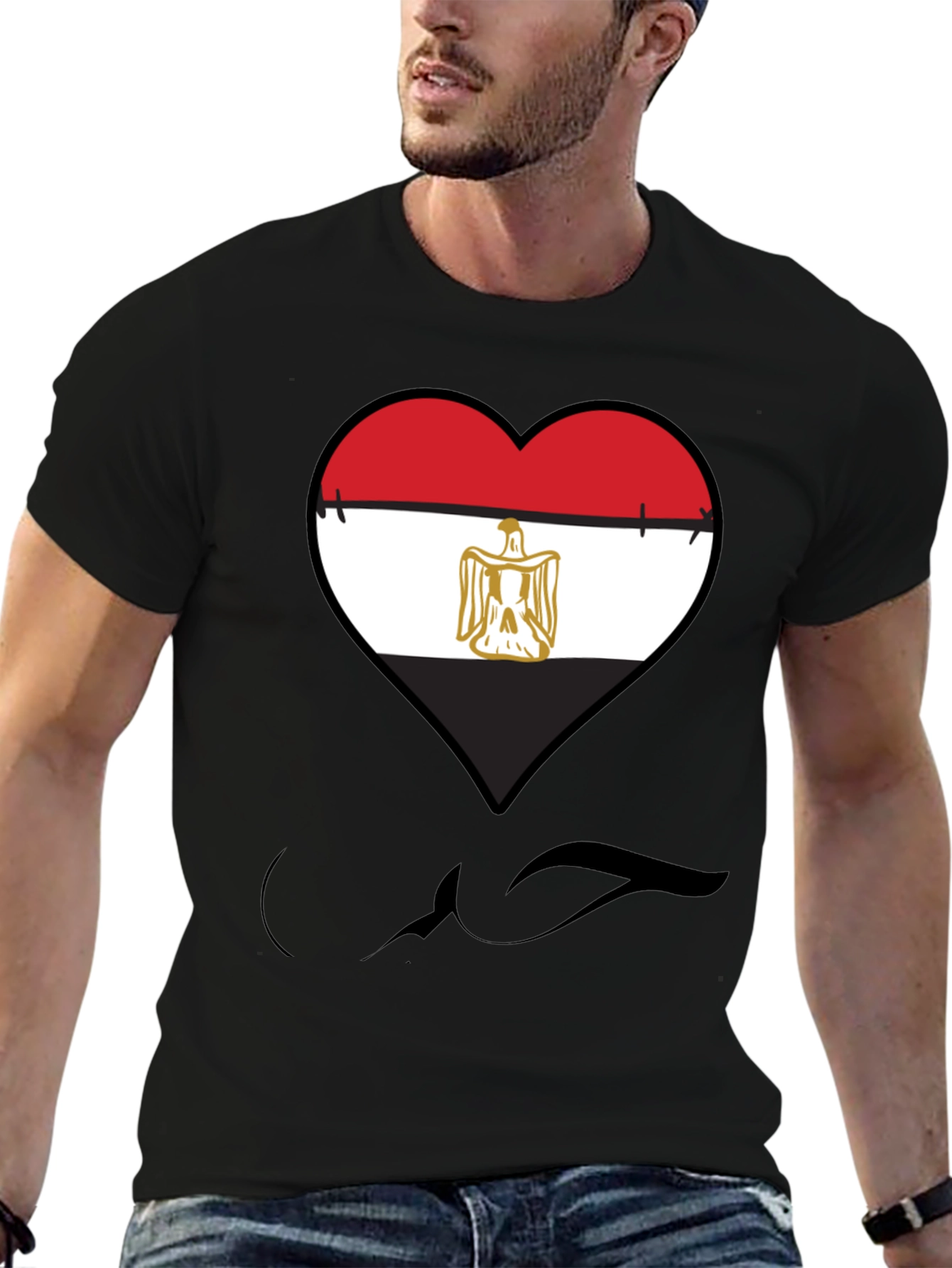 Egypt Flag Heart Graphic Tee - Show Your Love!