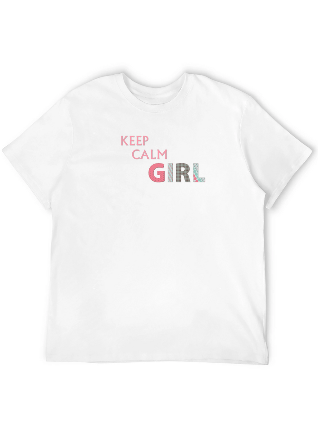 Keep Calm Girl Graphic Print Black T-Shirt