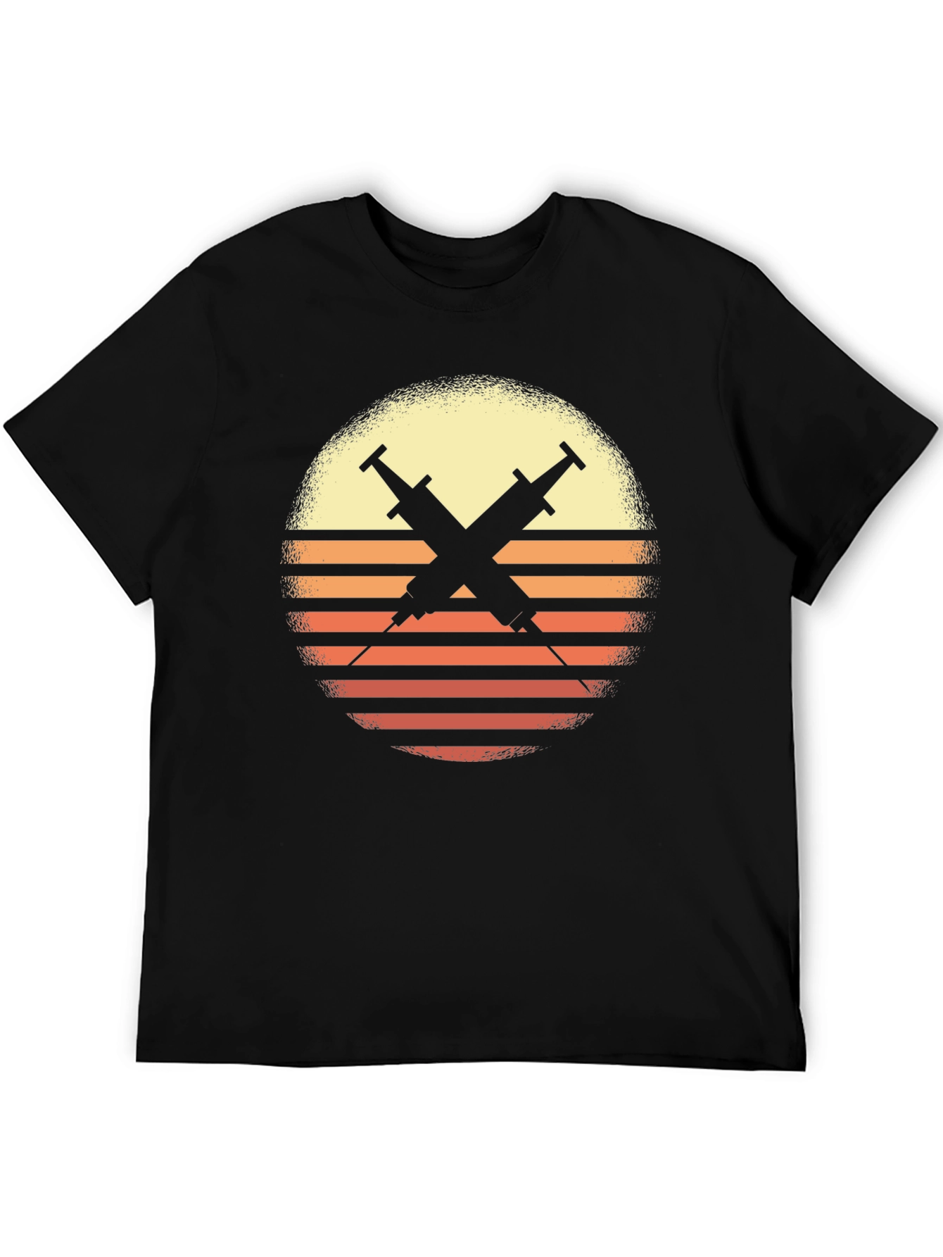 Retro Sunset Syringe Tee - Vaccinate!