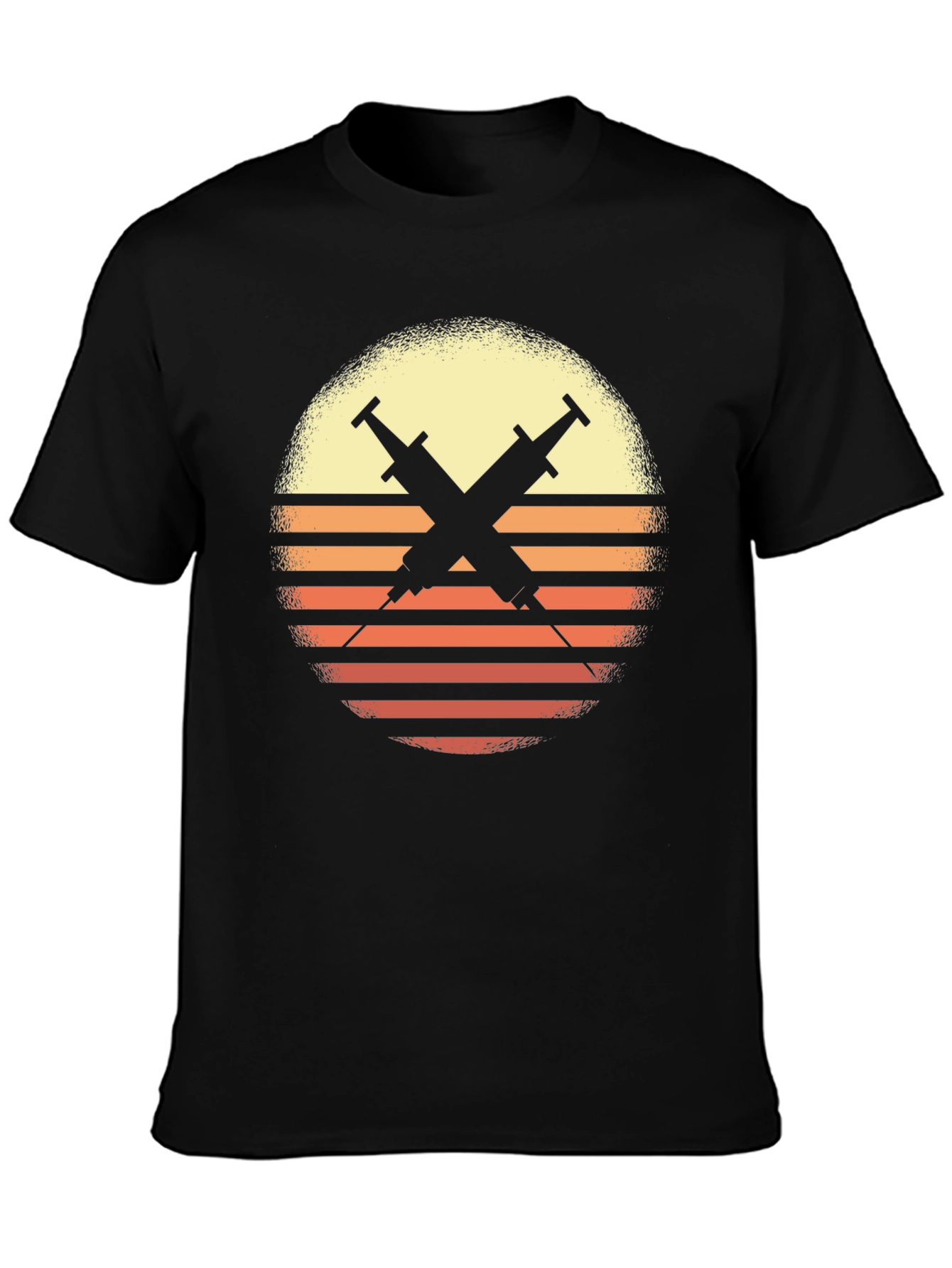 Retro Sunset Syringe Tee - Vaccinate!