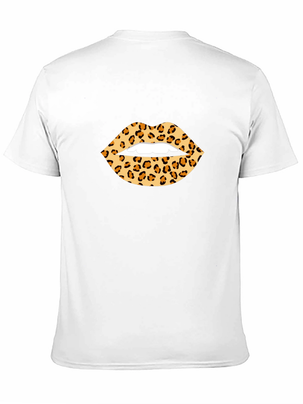 Leopard Print Lips Graphic Tee - Black T-Shirt