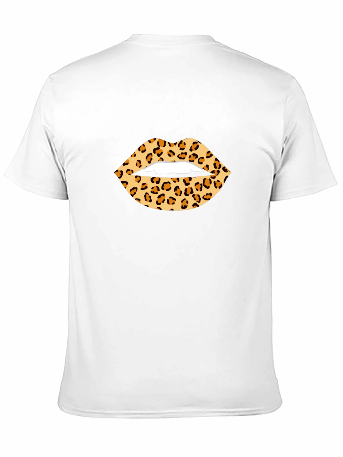 Leopard Print Lips Graphic Tee - Black T-Shirt