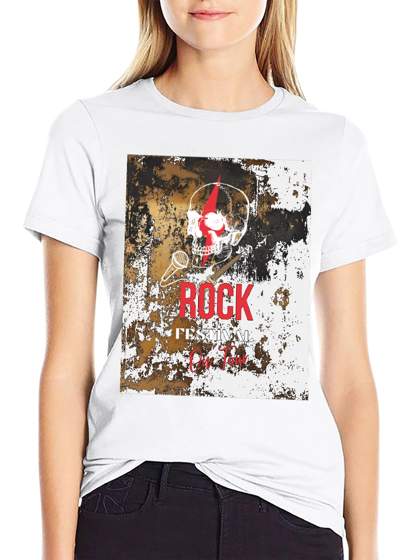 Rock Festival Skull Graphic T-Shirt