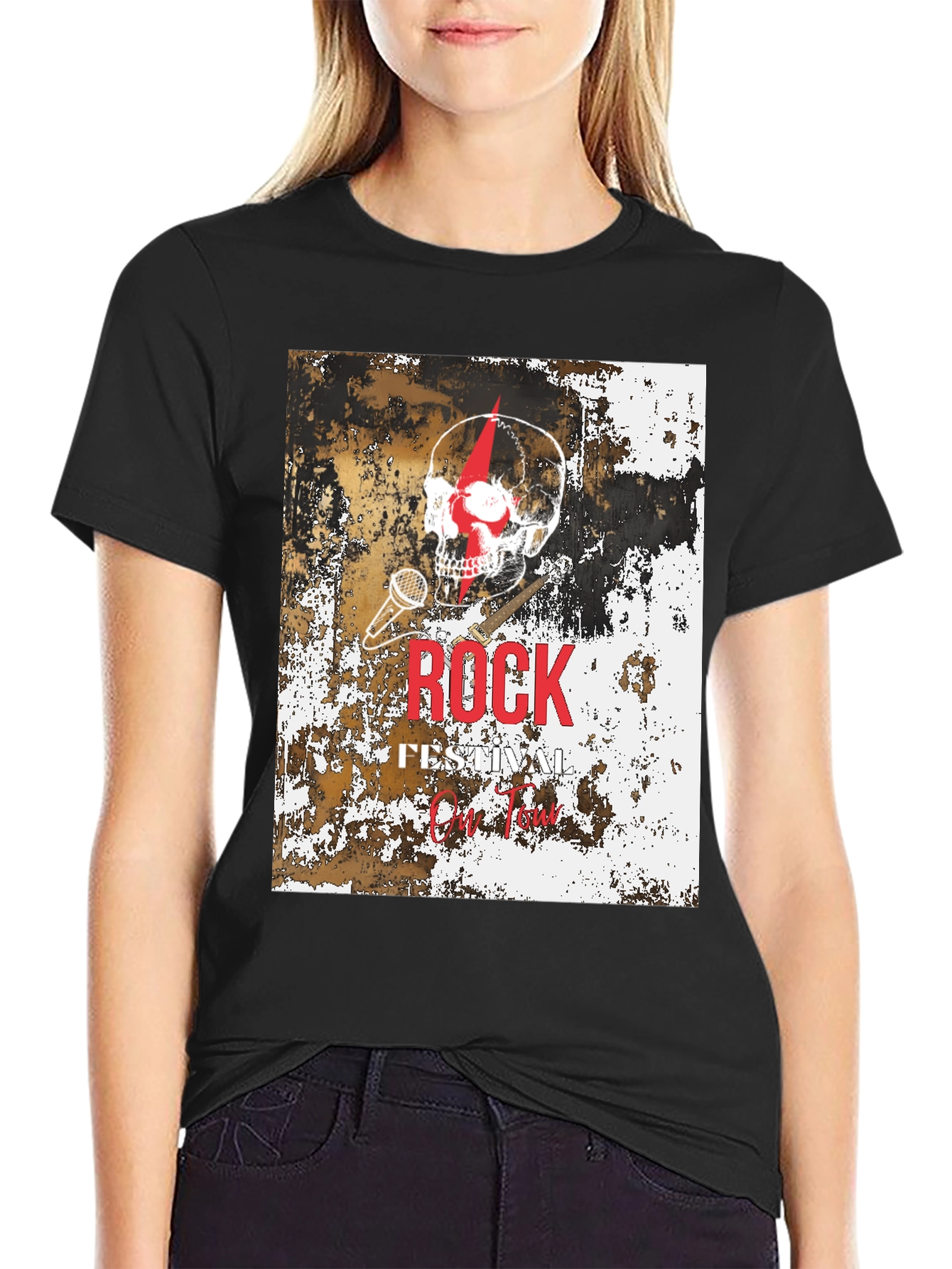 Rock Festival Skull Graphic T-Shirt