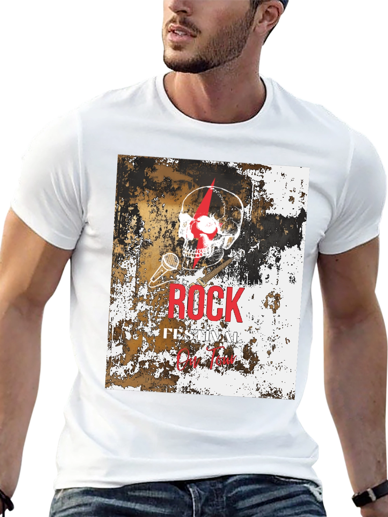 Rock Festival Skull Graphic T-Shirt