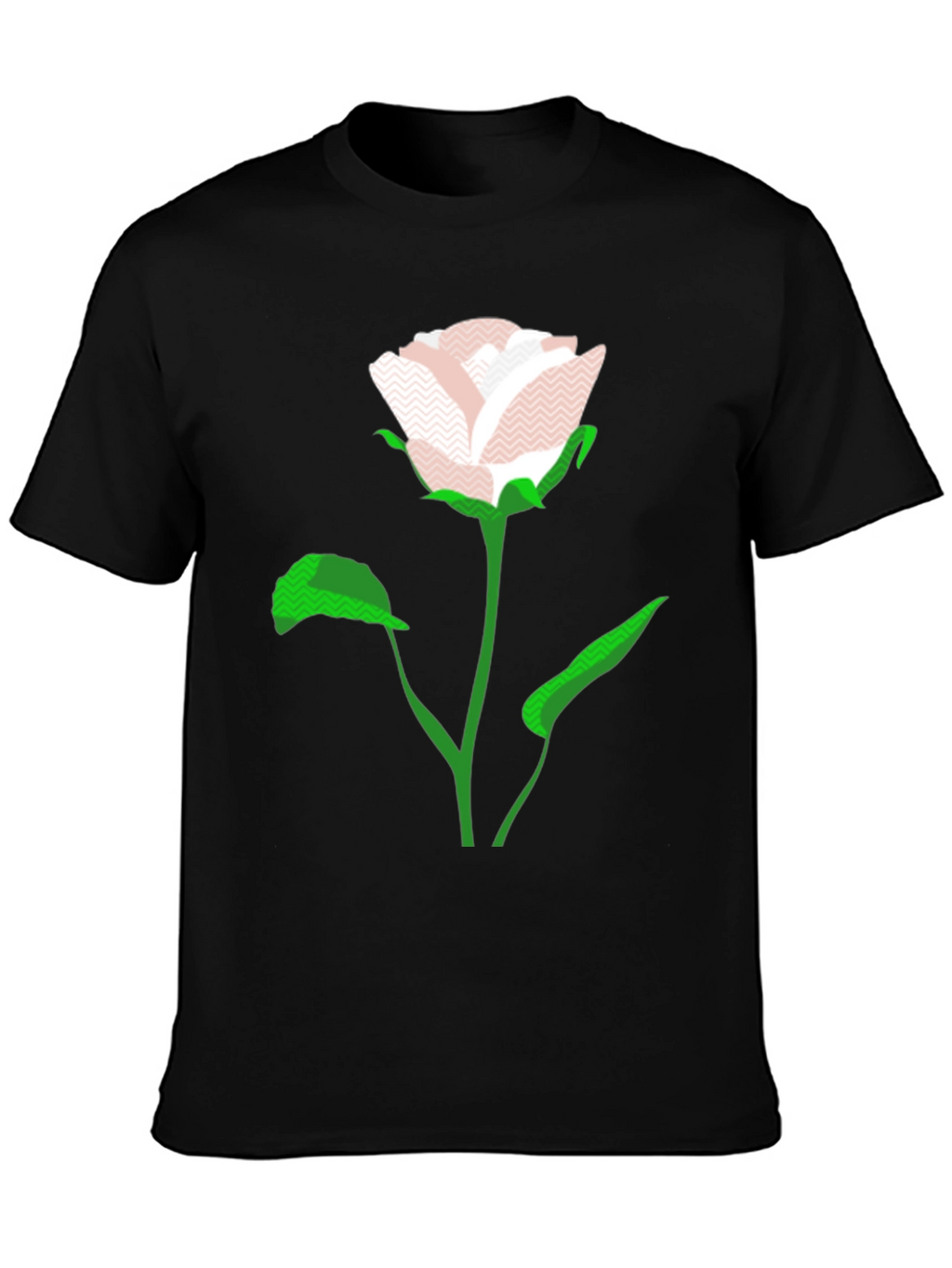 Modern Rose Graphic Black T-Shirt