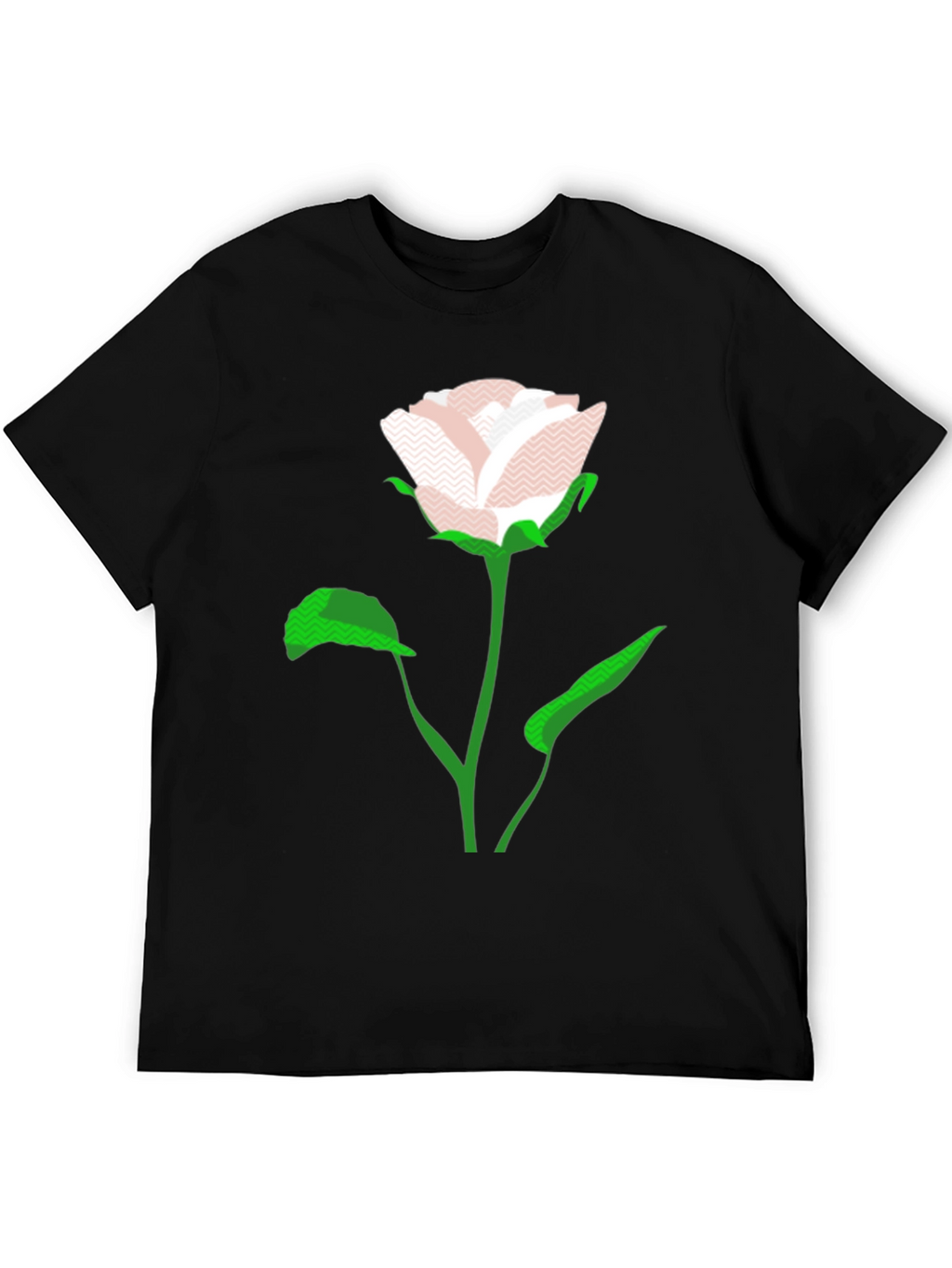 Modern Rose Graphic Black T-Shirt