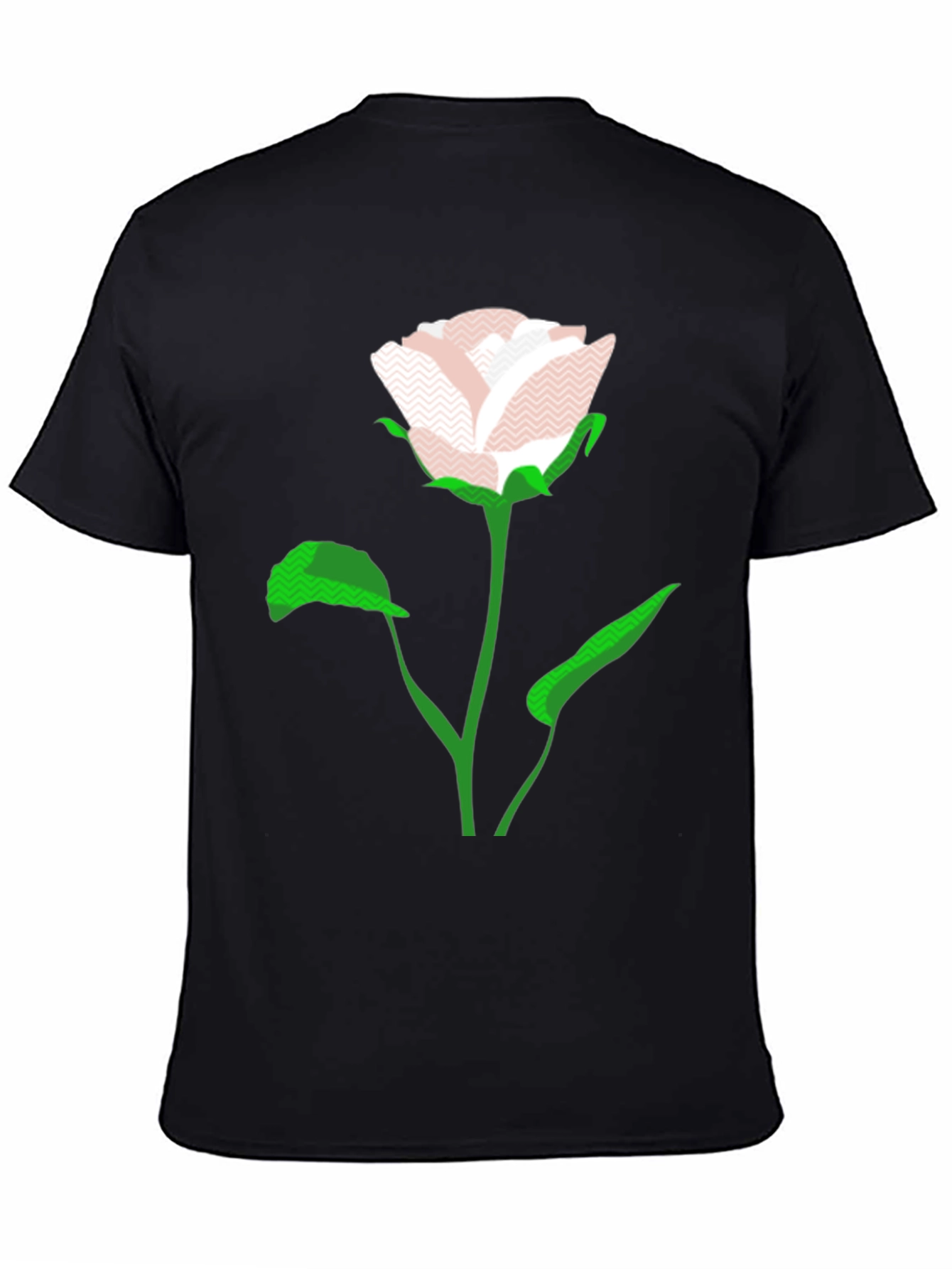 Modern Rose Graphic Black T-Shirt