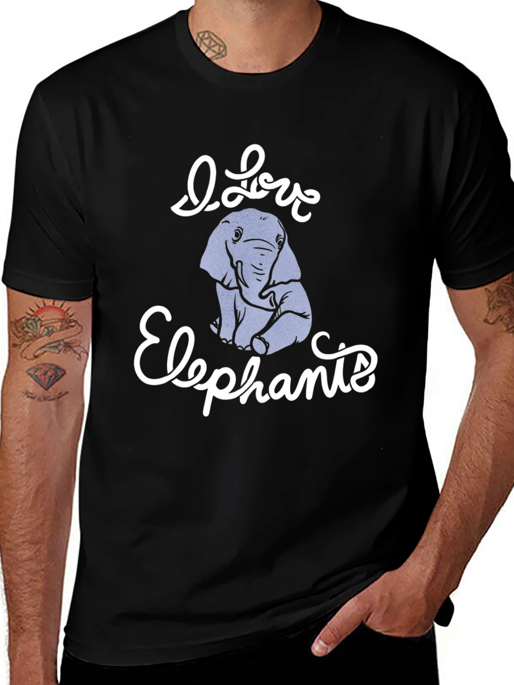 I Love Elephants Graphic Tee - Unisex