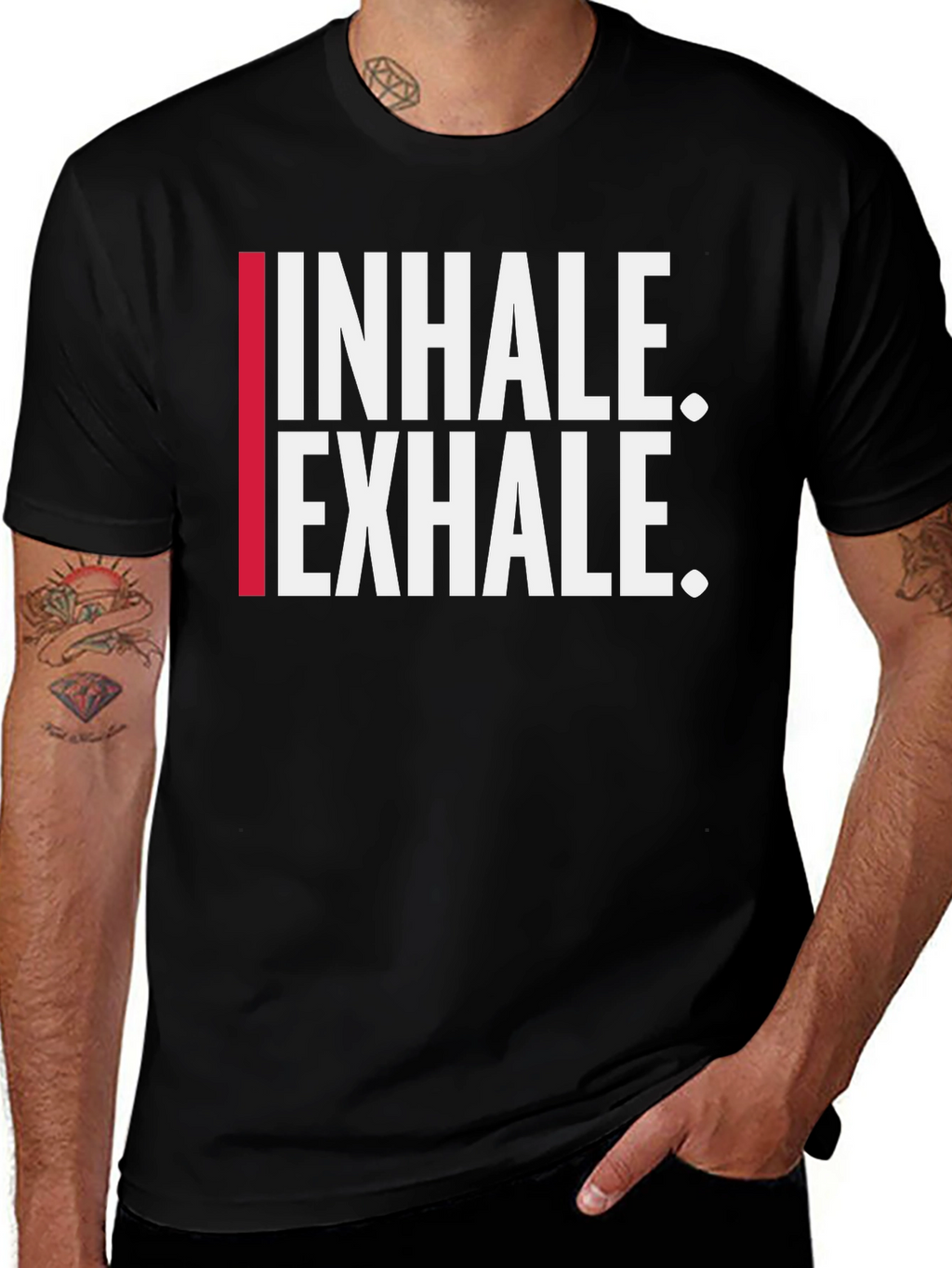 Inhale. Exhale. Black Graphic Tee