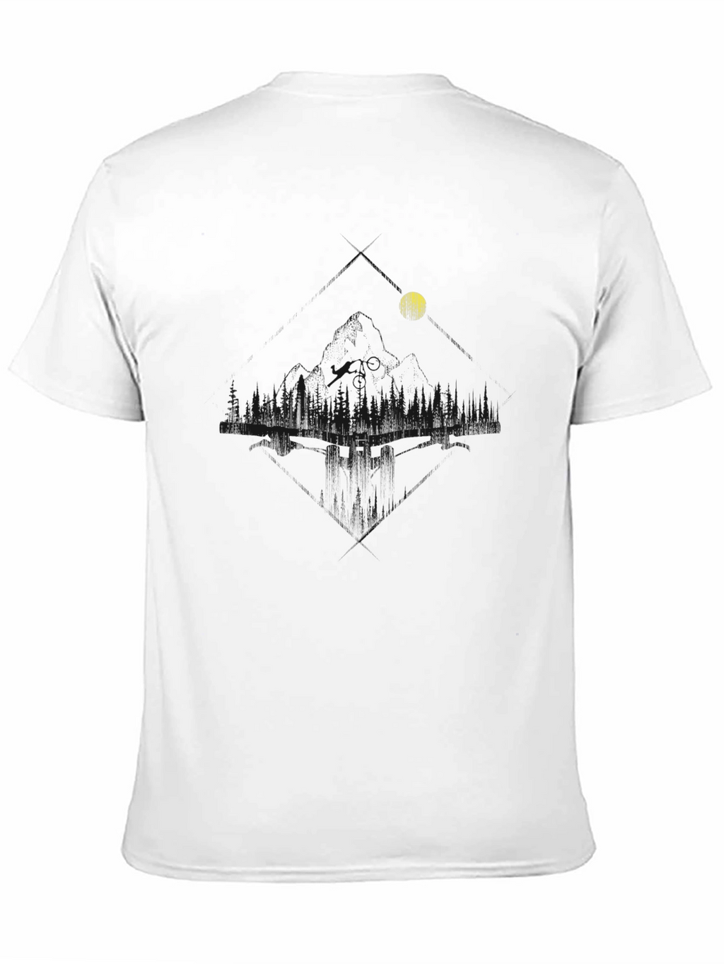 Mens Black Graphic Tee - Lakeside Moon Design