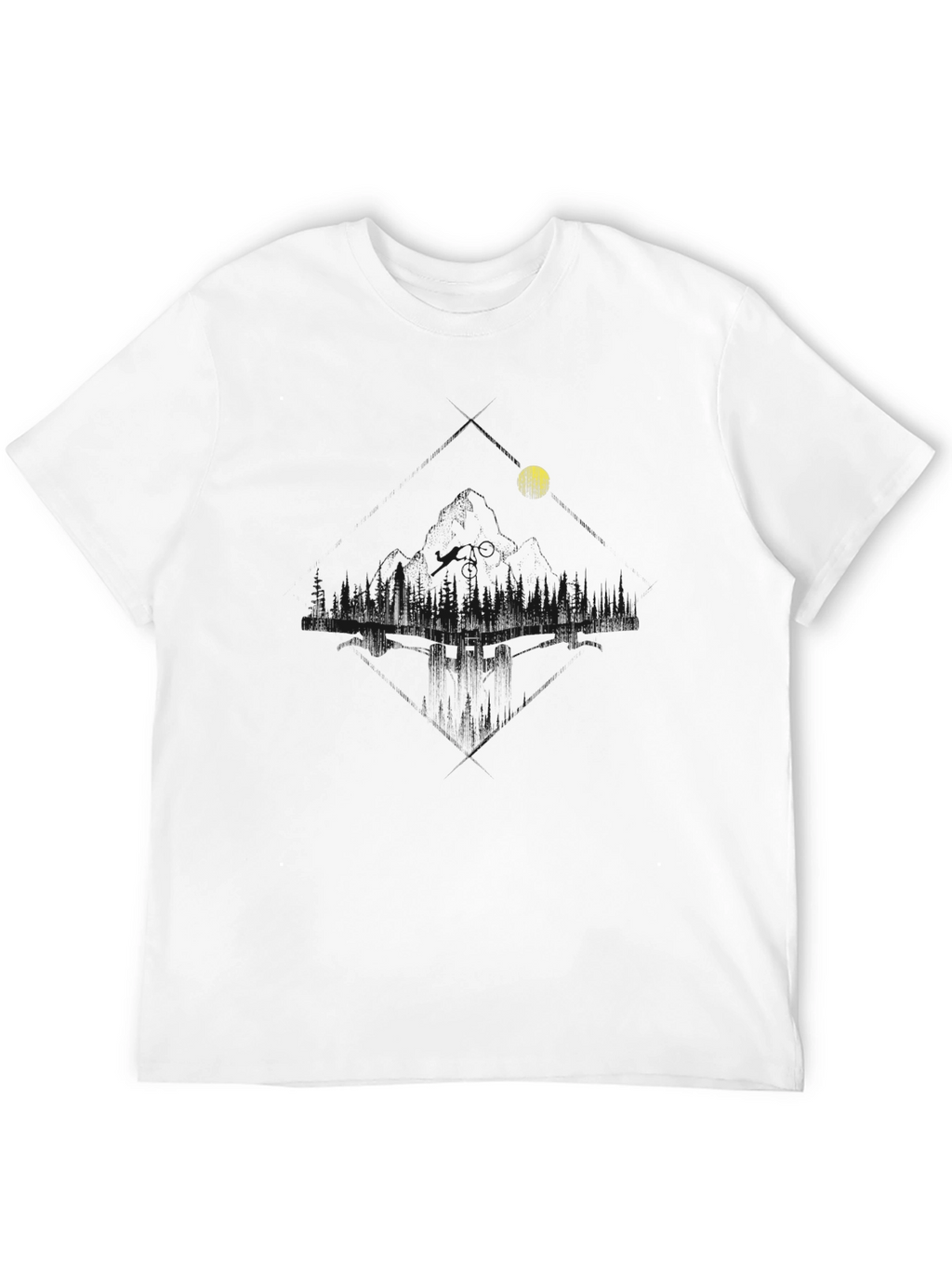 Mens Black Graphic Tee - Lakeside Moon Design