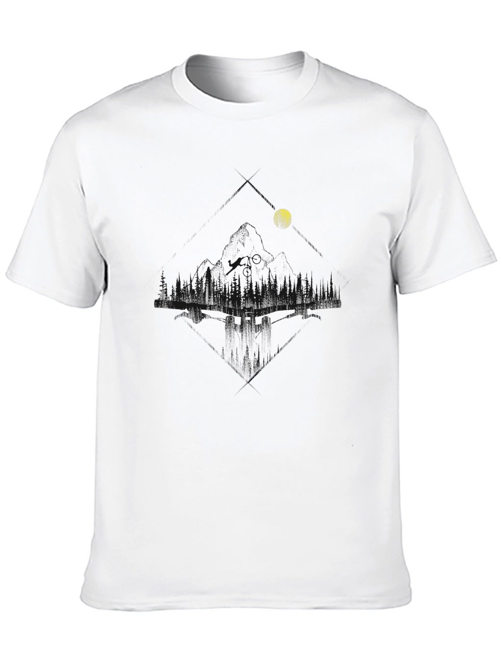 Mens Black Graphic Tee - Lakeside Moon Design