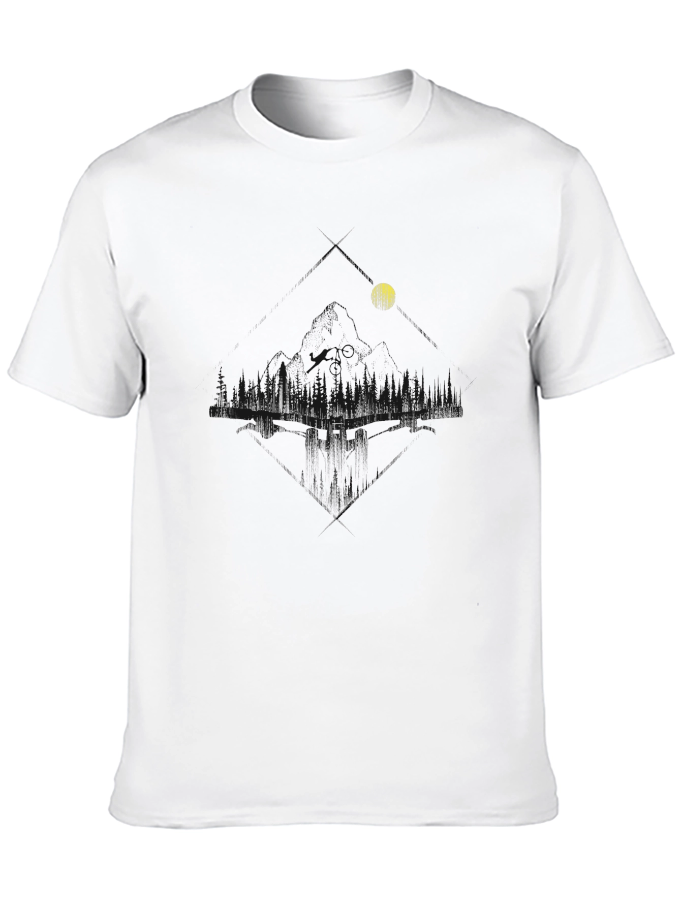 Mens Black Graphic Tee - Lakeside Moon Design