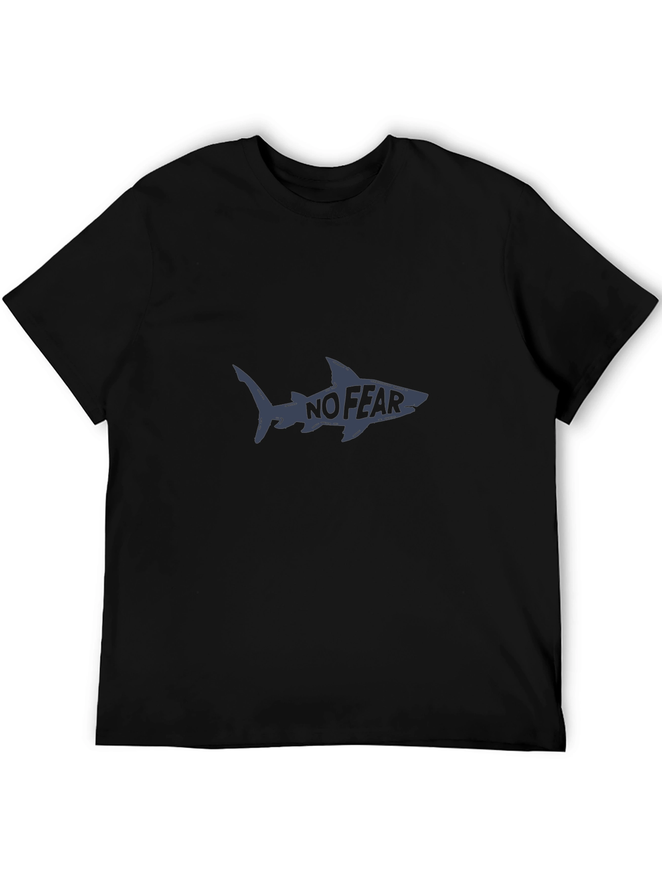 No Fear Shark Graphic Tee - Bold Black T-Shirt