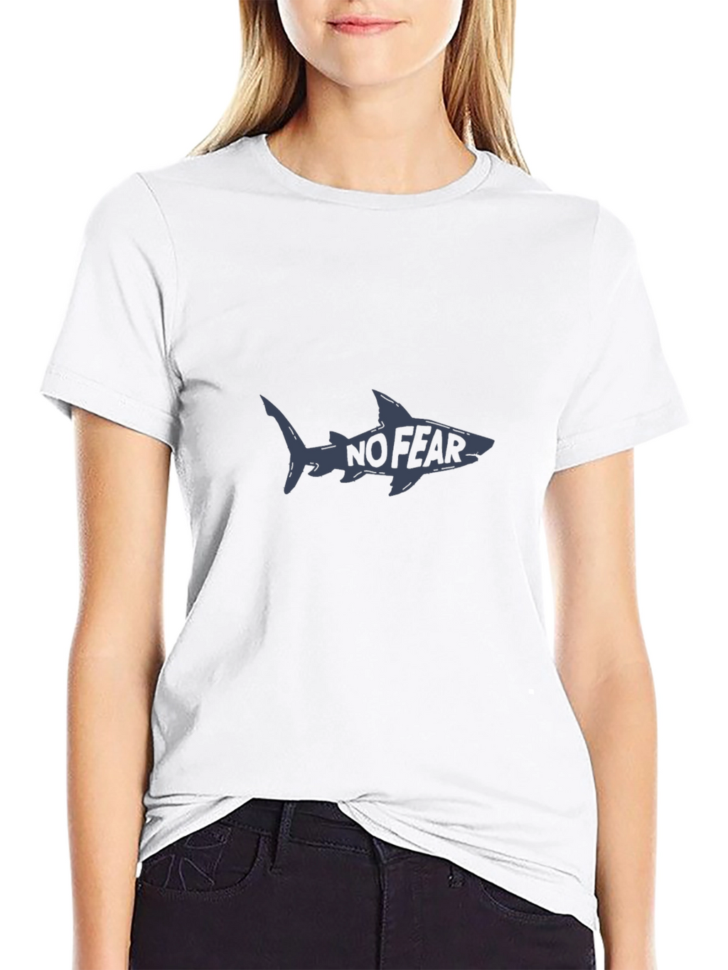 No Fear Shark Graphic Tee - Bold Black T-Shirt