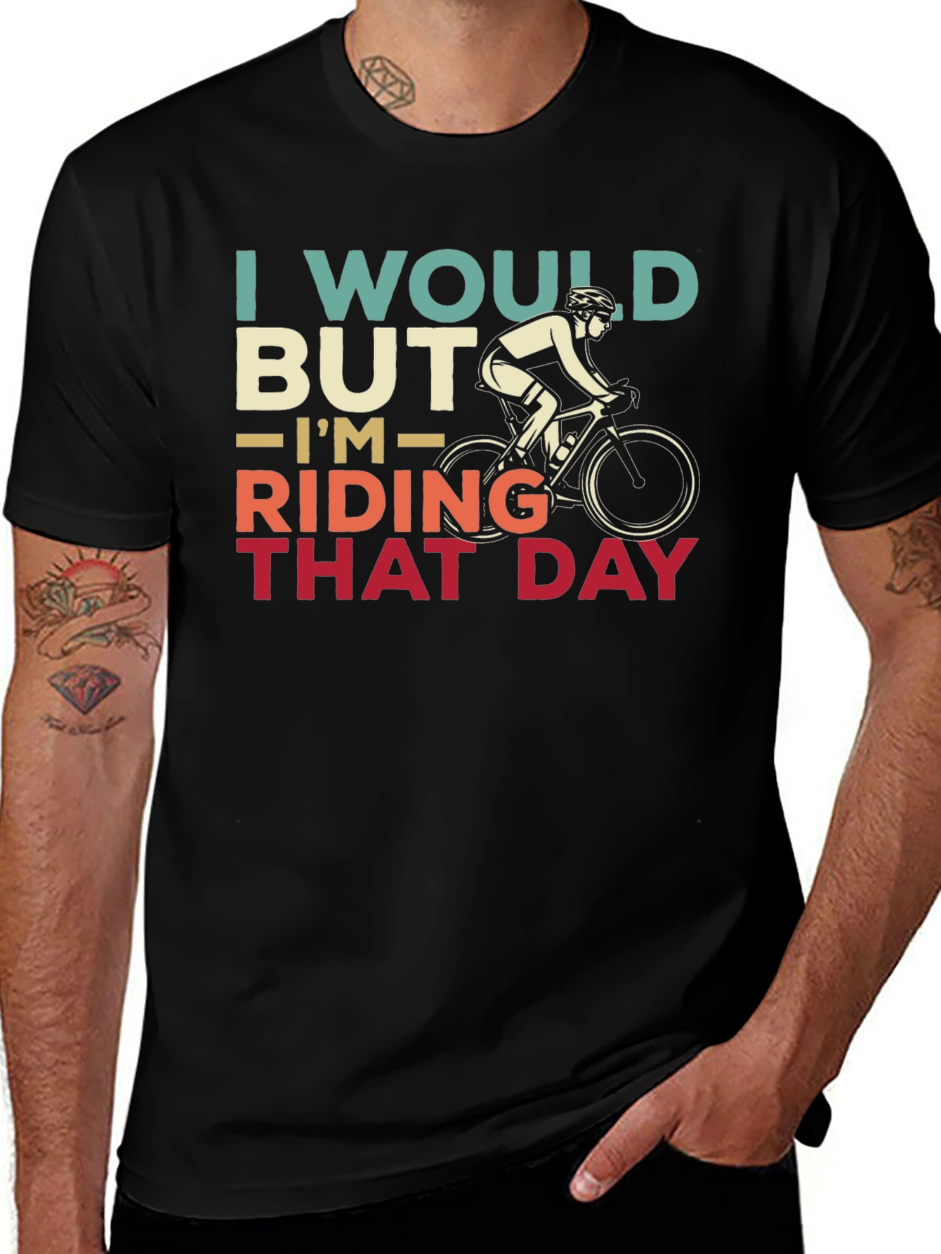 Cyclist Humor T-Shirt - I Would But Im Riding