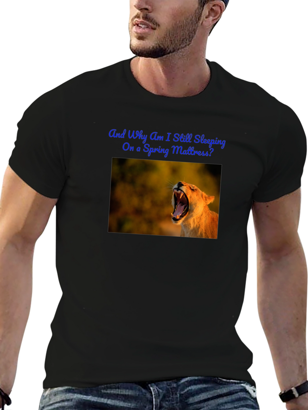 Lion Graphic Tee - Spring Mattress? Humor Shirt