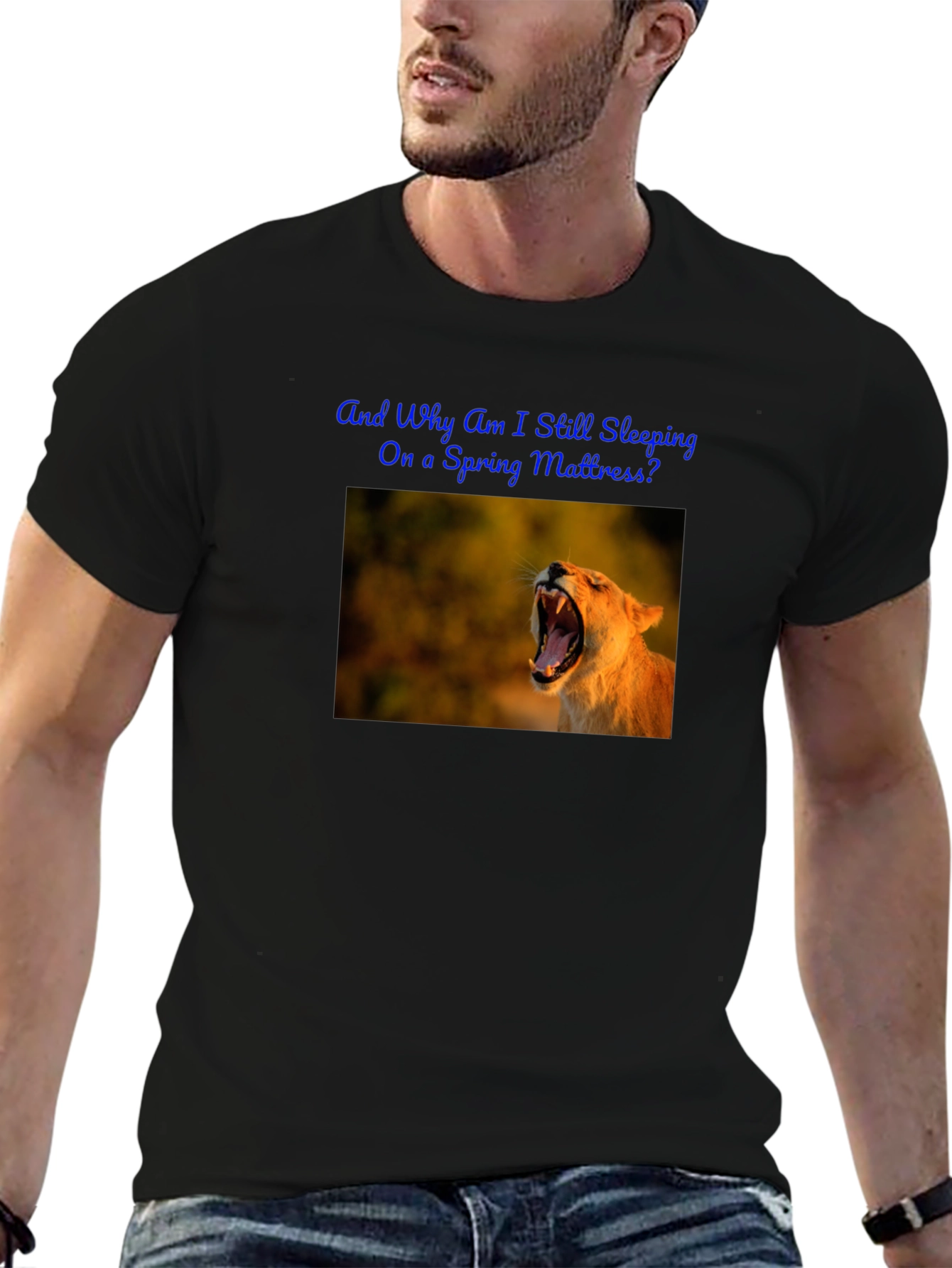 Lion Graphic Tee - Spring Mattress? Humor Shirt