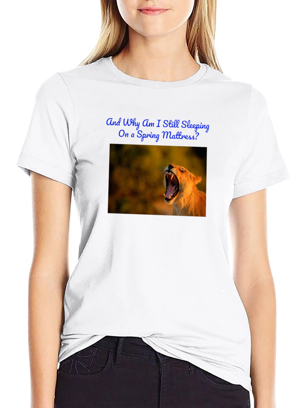 Lion Graphic Tee - Spring Mattress? Humor Shirt
