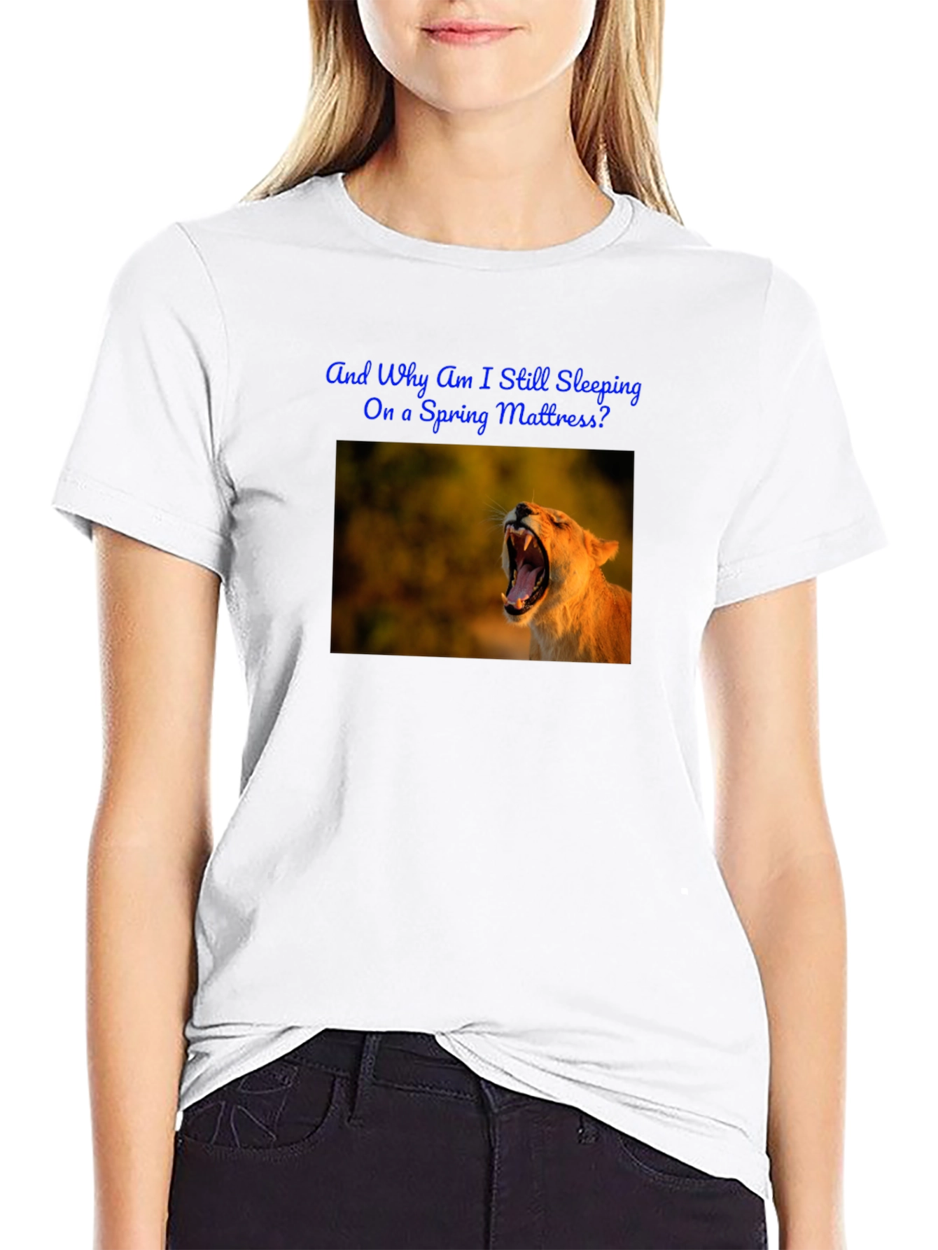 Lion Graphic Tee - Spring Mattress? Humor Shirt