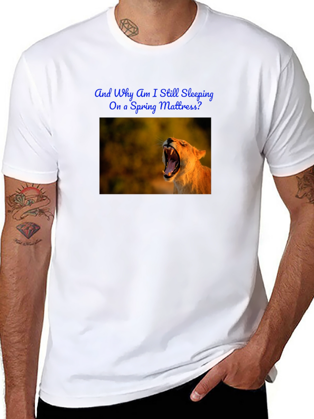 Lion Graphic Tee - Spring Mattress? Humor Shirt