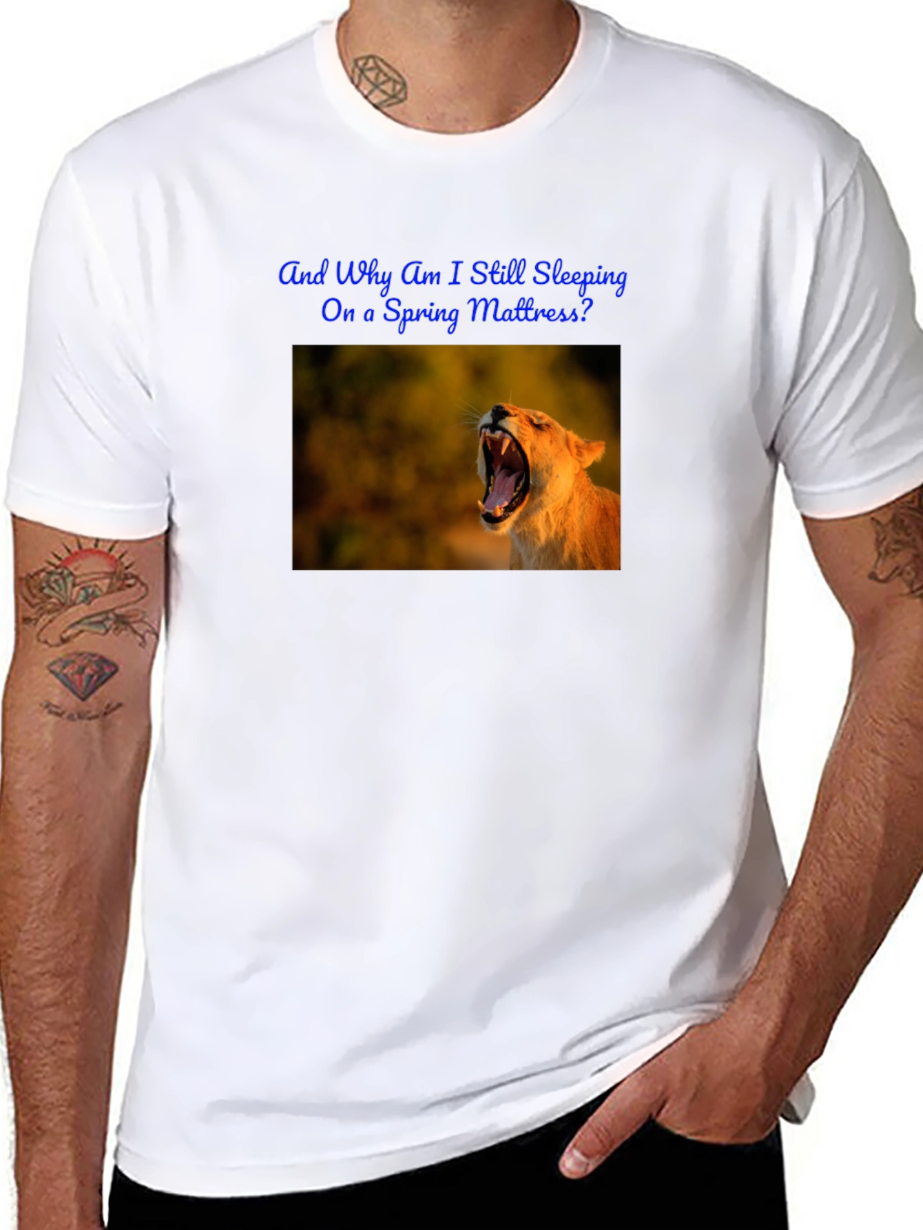 Lion Graphic Tee - Spring Mattress? Humor Shirt