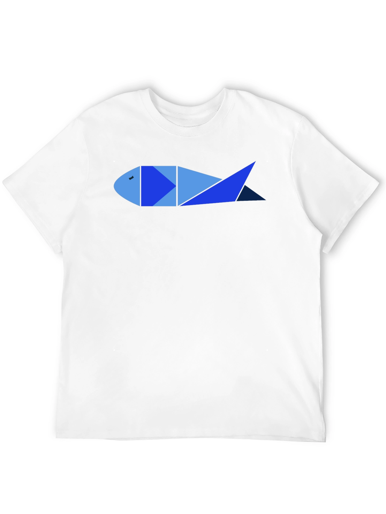 Geometric Fish Graphic Tee - Cool Mens Black T-Shirt