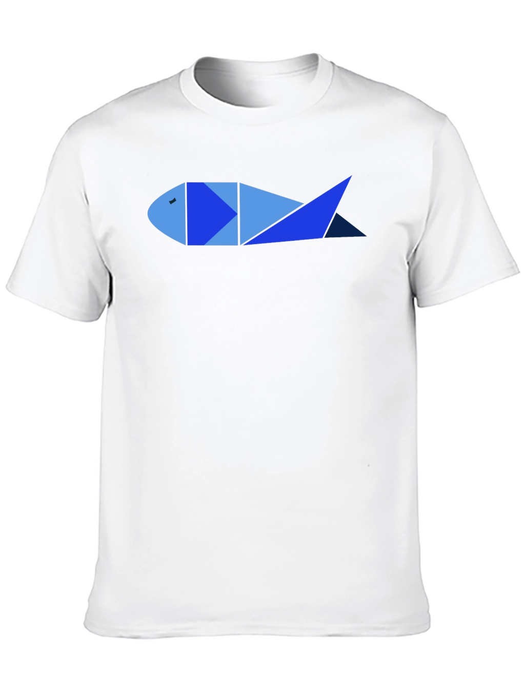 Geometric Fish Graphic Tee - Cool Mens Black T-Shirt