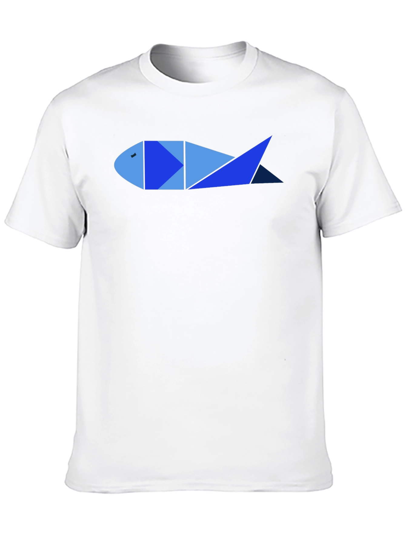 Geometric Fish Graphic Tee - Cool Mens Black T-Shirt