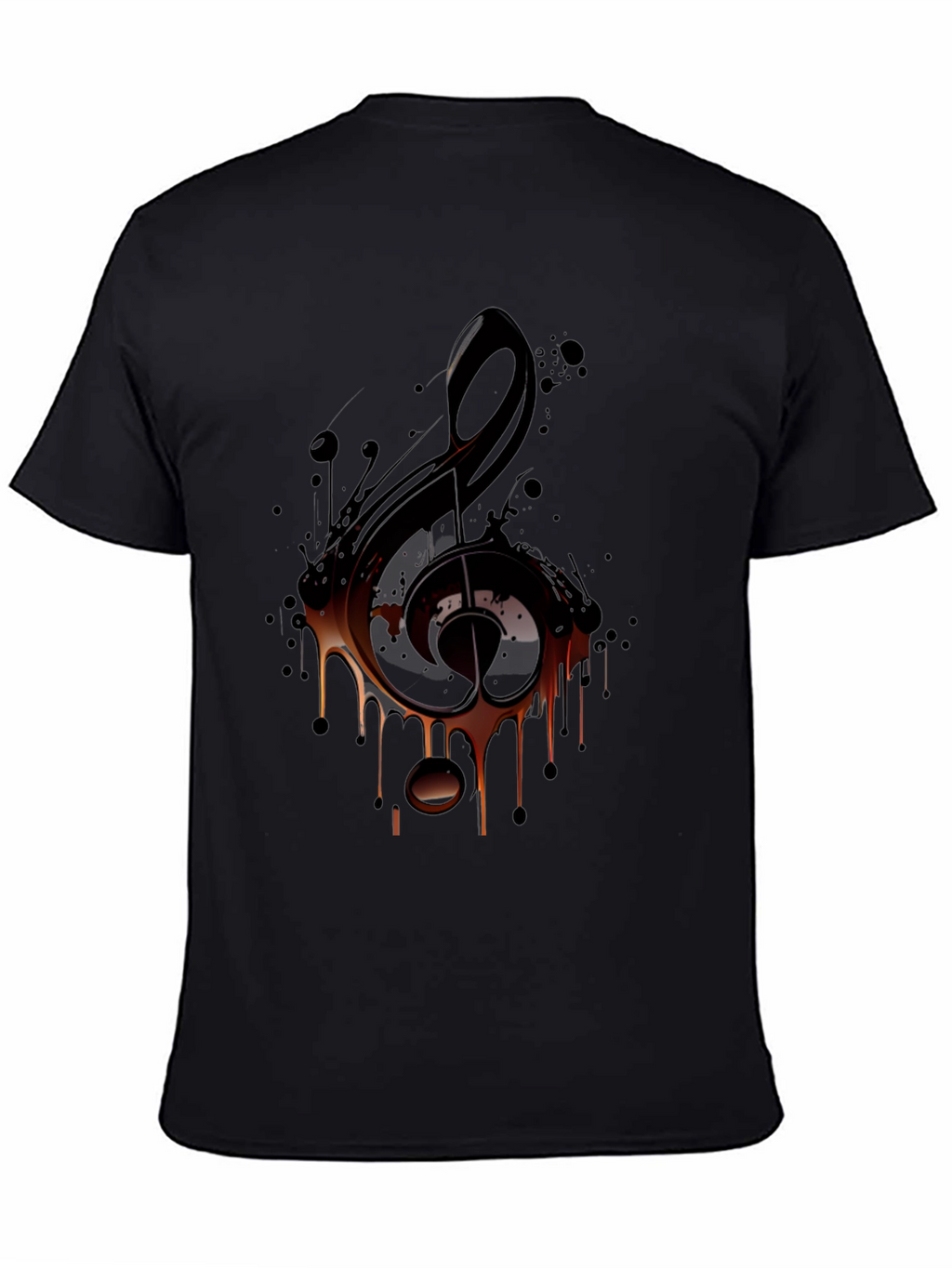Musical Note Graphic Tee - Black