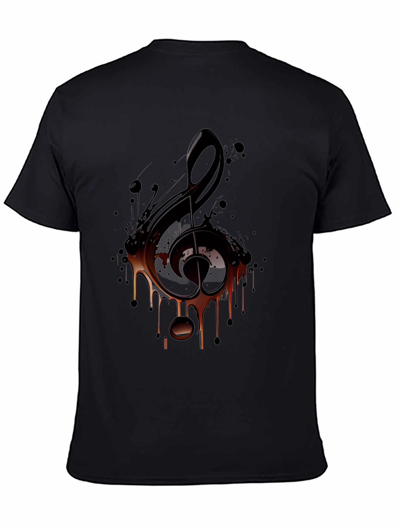 Musical Note Graphic Tee - Black