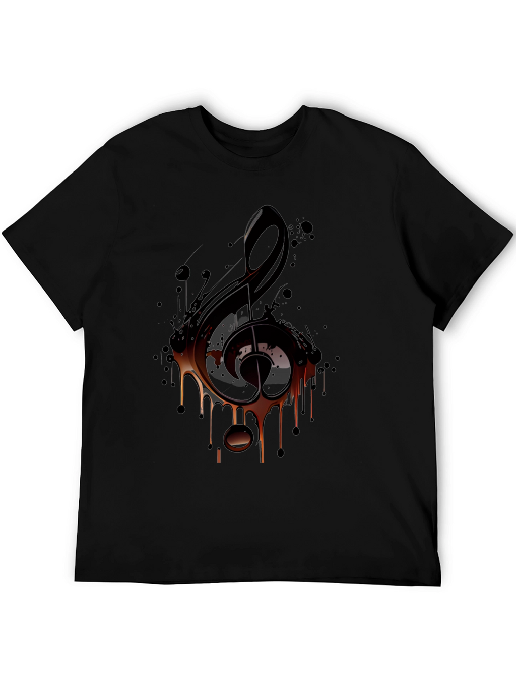 Musical Note Graphic Tee - Black