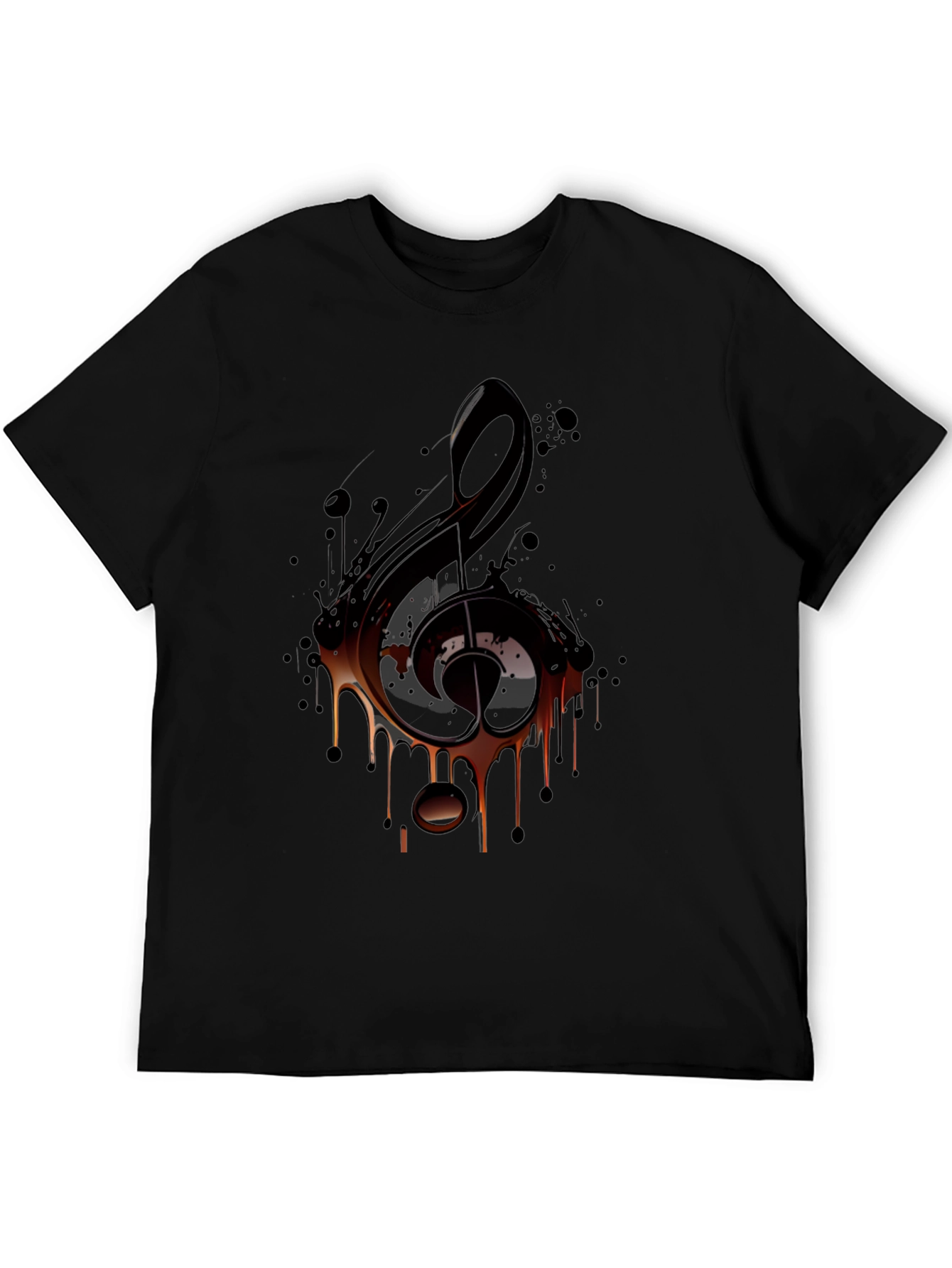 Musical Note Graphic Tee - Black