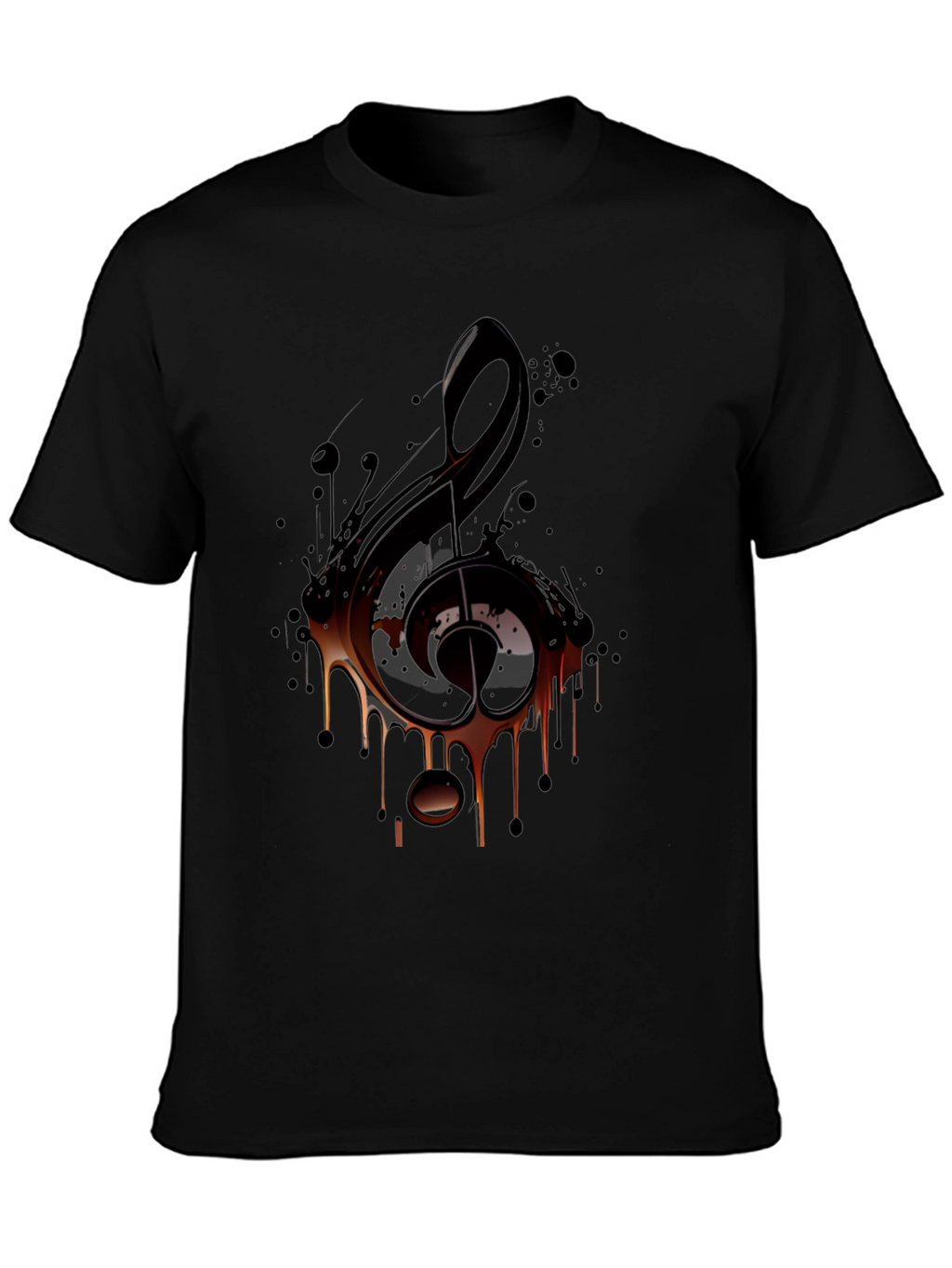 Musical Note Graphic Tee - Black