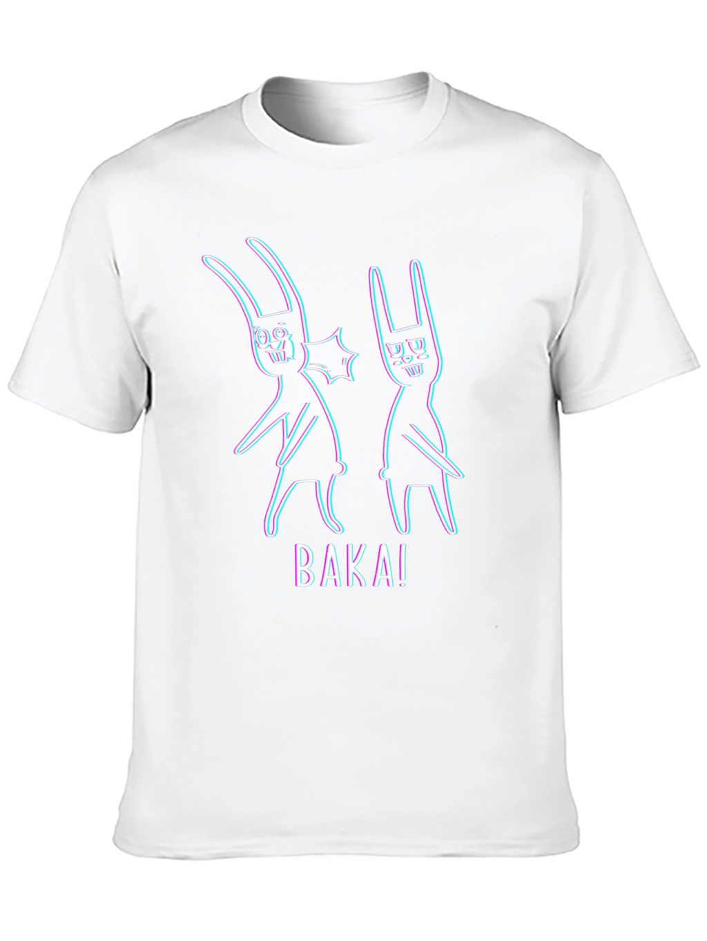 Baka! Anime Bunny Graphic Tee - Black