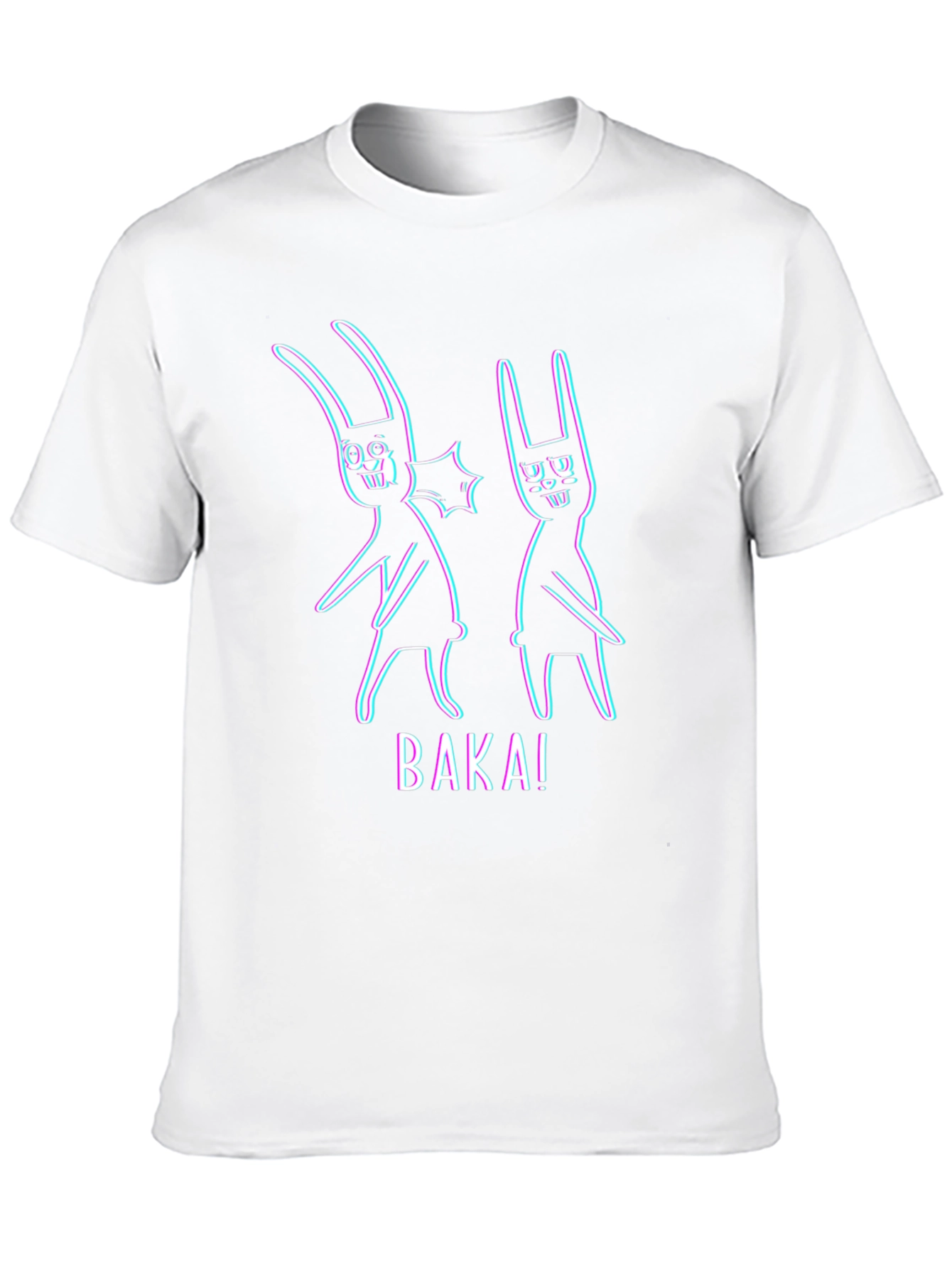 Baka! Anime Bunny Graphic Tee - Black