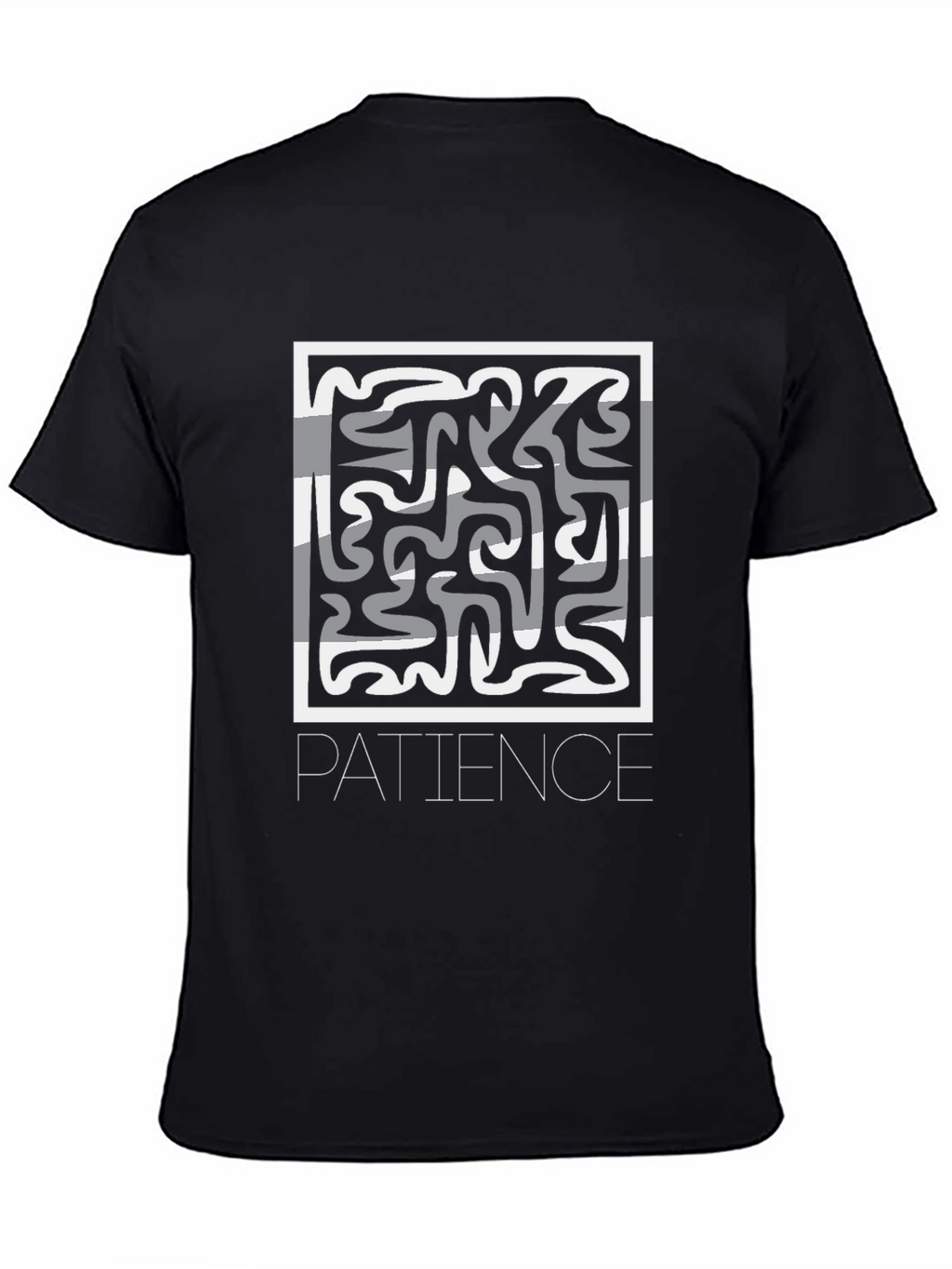 Patience Graphic Print Black Crew Neck T-Shirt