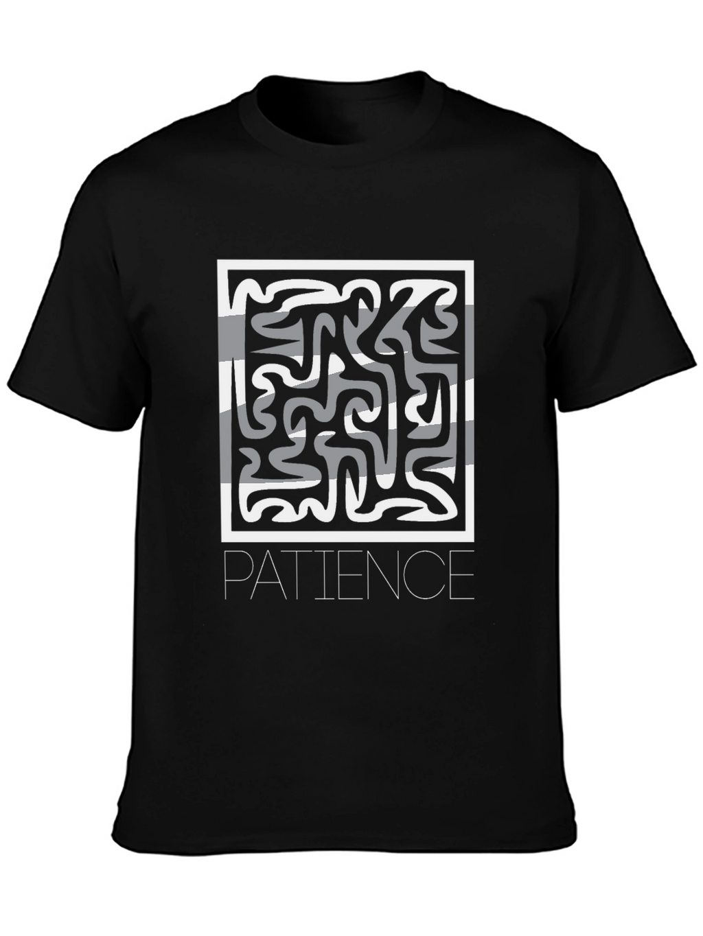 Patience Graphic Print Black Crew Neck T-Shirt