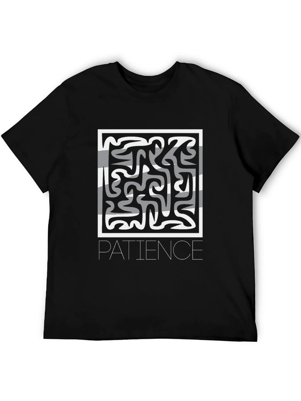 Patience Graphic Print Black Crew Neck T-Shirt