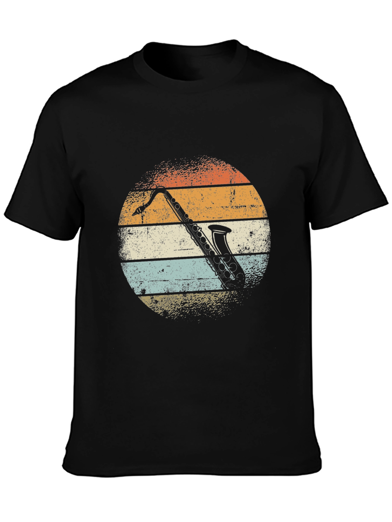 Retro Saxophone Sunset Graphic T-Shirt