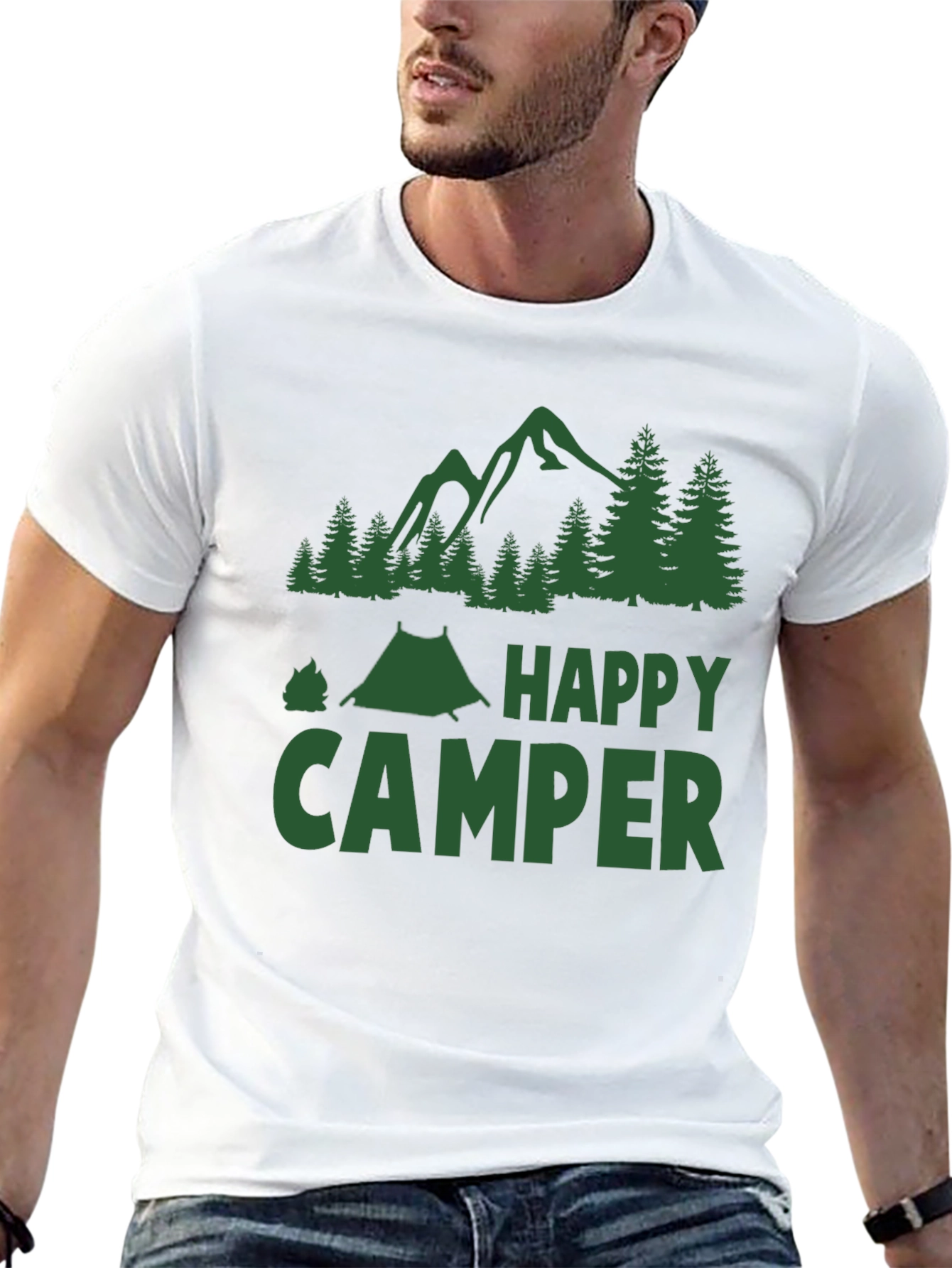 Happy Camper Graphic T-Shirt - Camping Adventure Tee