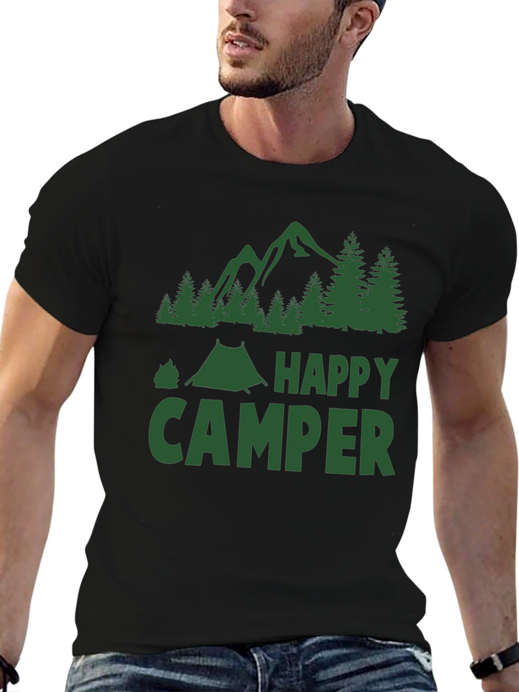 Happy Camper Graphic T-Shirt - Camping Adventure Tee