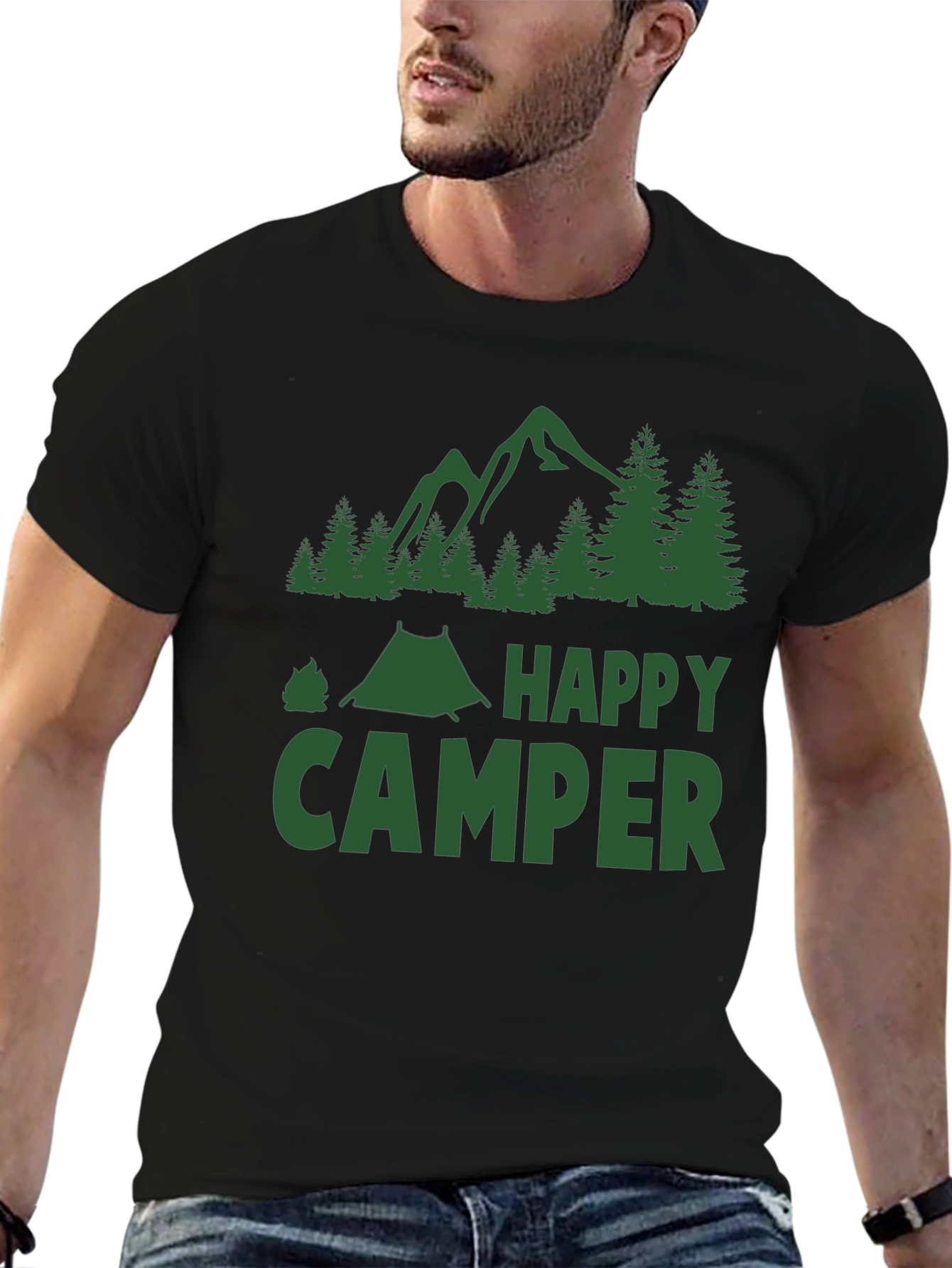Happy Camper Graphic T-Shirt - Camping Adventure Tee