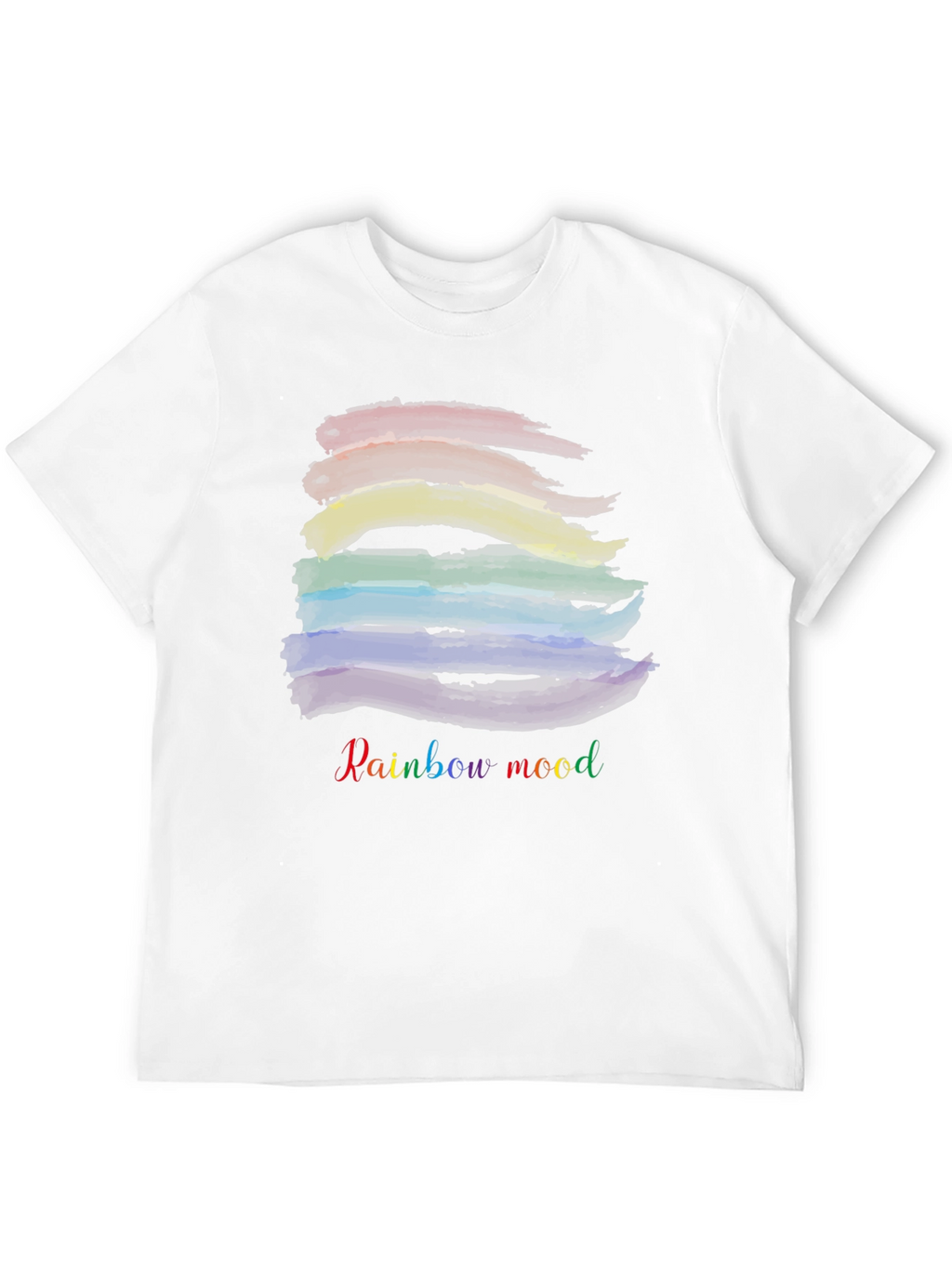 Rainbow Mood Black T-Shirt: Stylish & Comfortable