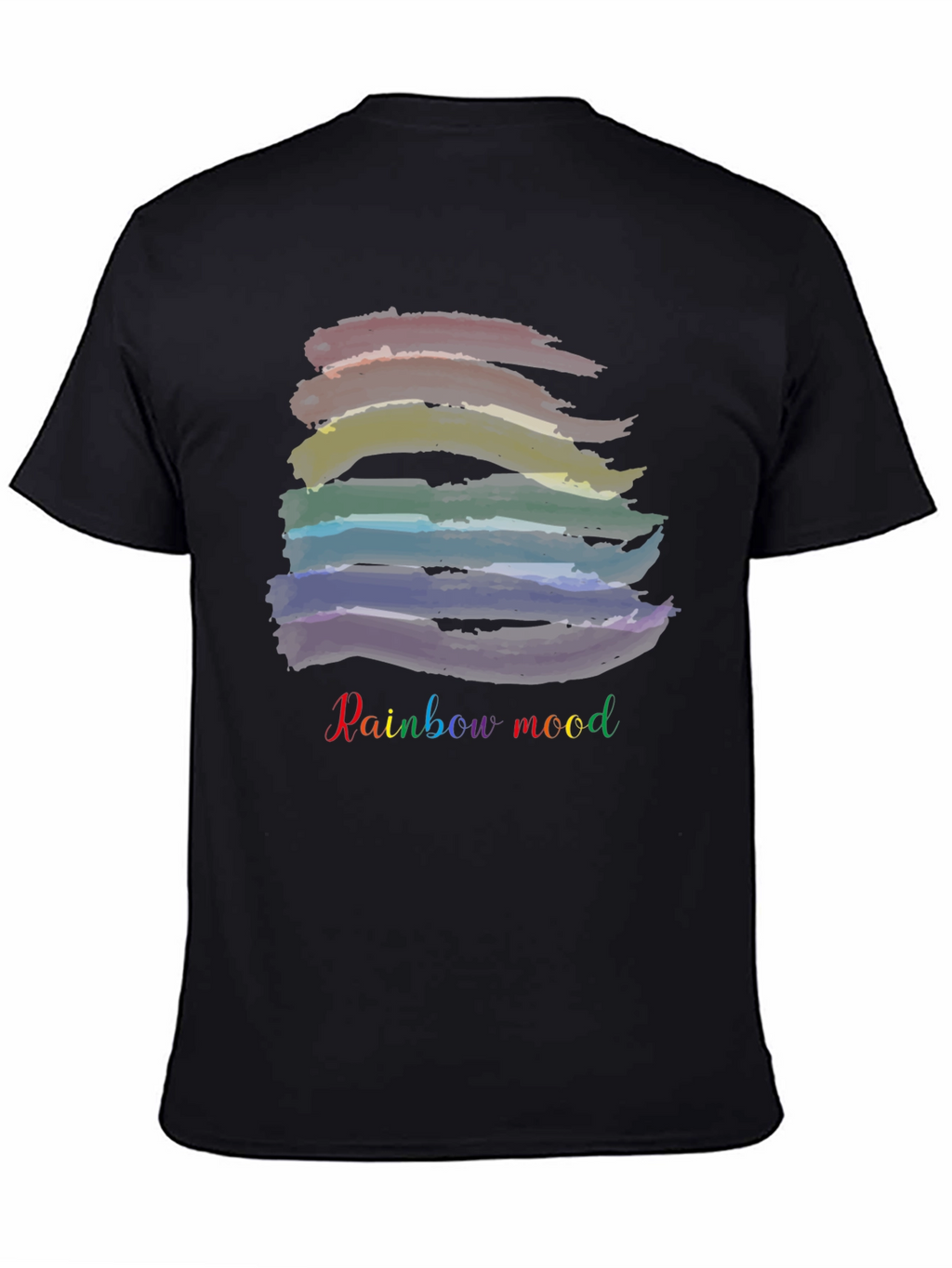 Rainbow Mood Black T-Shirt: Stylish & Comfortable